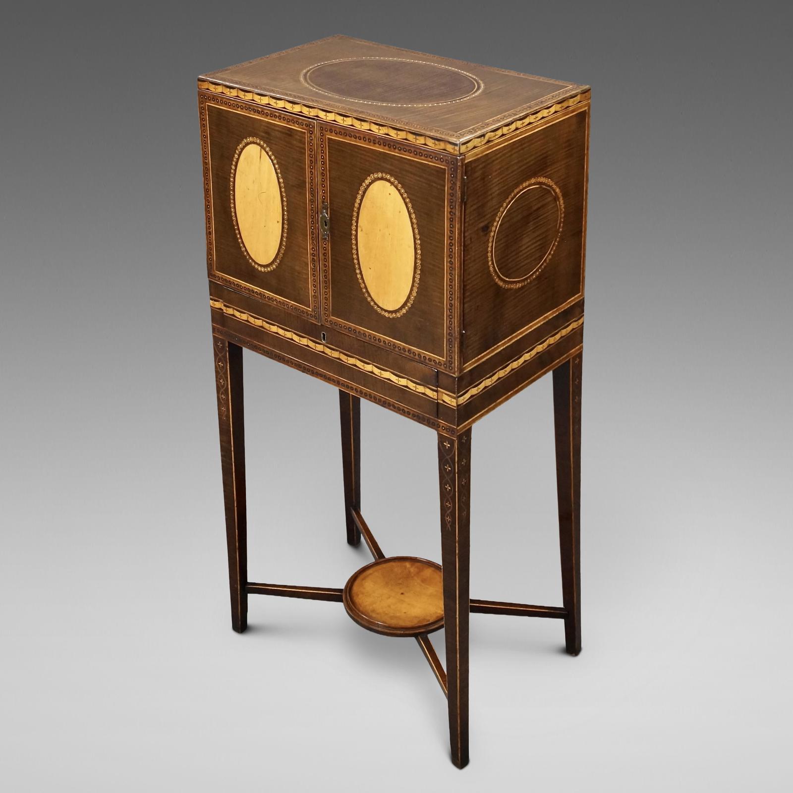 Fine Sheraton Period Harewood & Inlaid Cabinet on Stand (1 of 8) Fine Sheraton Period Harewood & Inlaid Cabinet on Stand (1 of 8)