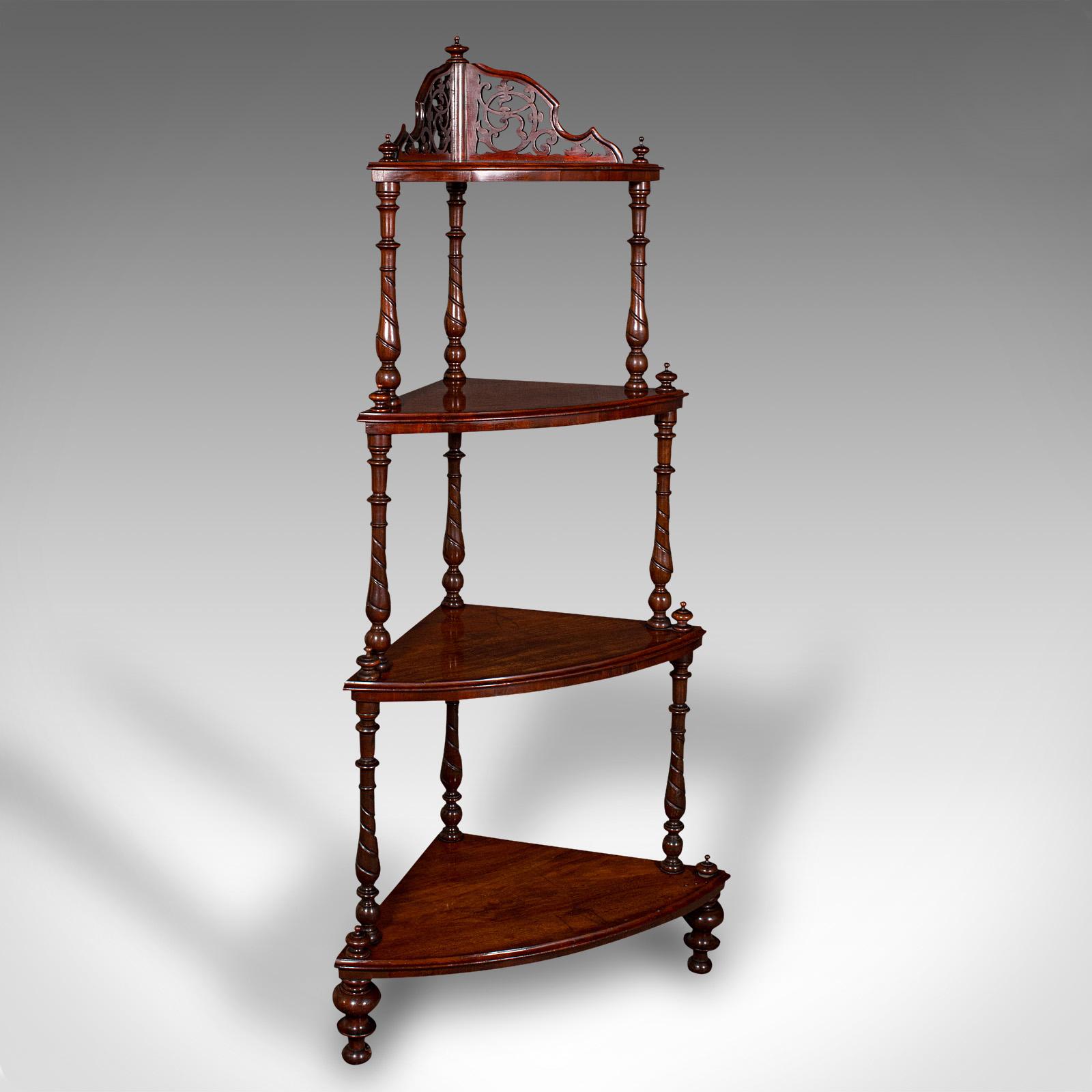 Antique Corner Whatnot, English, Walnut, Country House Display Stand, Victorian (1 of 9)