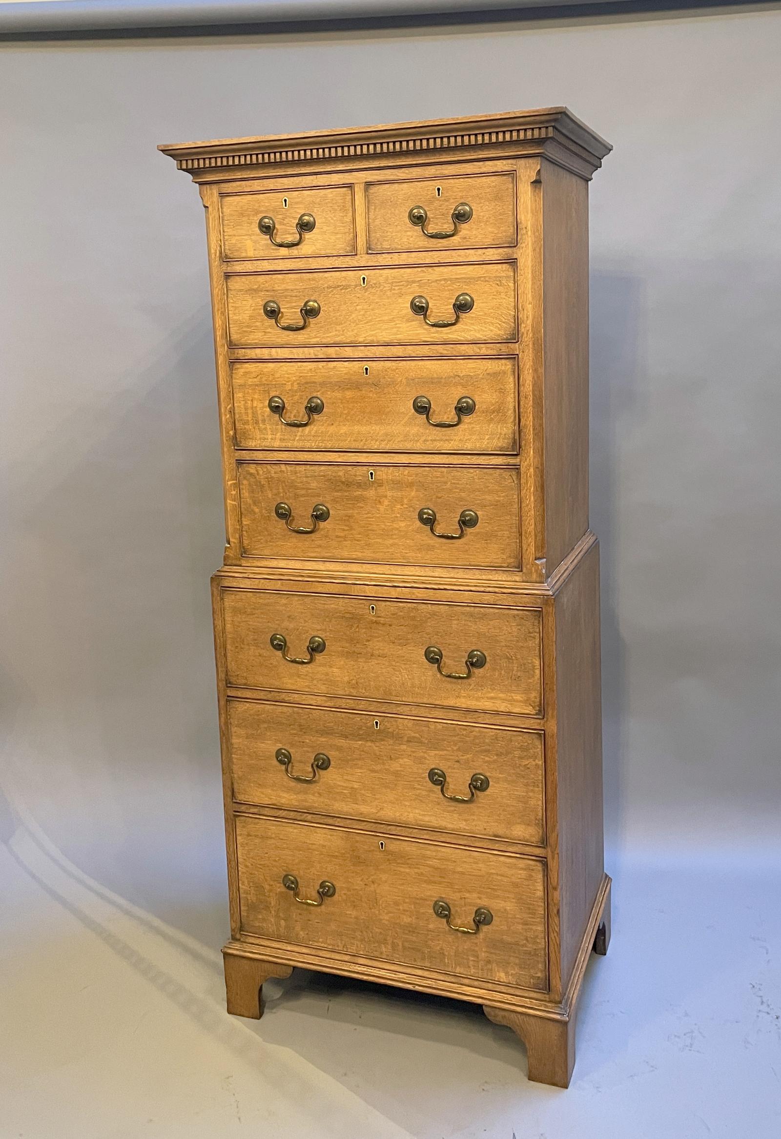 Narrow Oak Tallboy Chest of Drawers (1 of 14) Narrow Oak Tallboy Chest of Drawers (1 of 14)
