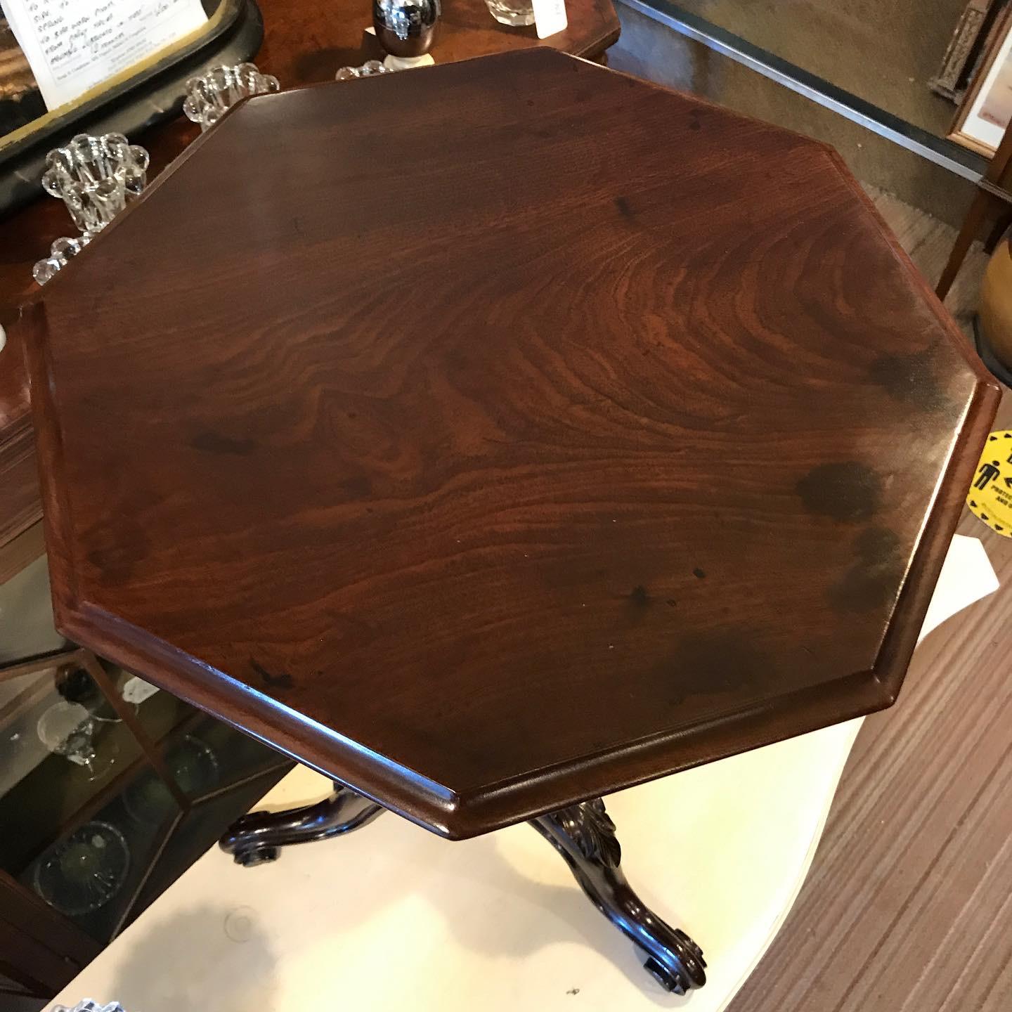 Lovely Quality Octagonal Mahogany Tripod Table (1 of 1)