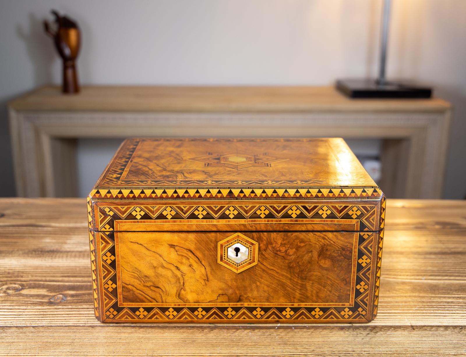 Inlaid Burr Walnut Work Box 1870 (1 of 16) Inlaid Burr Walnut Work Box 1870 (1 of 16)