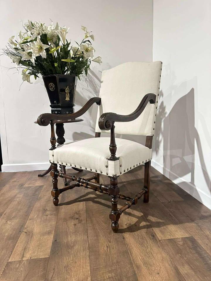 Late 19th Century Carolean Style Throne Chair (1 of 14)