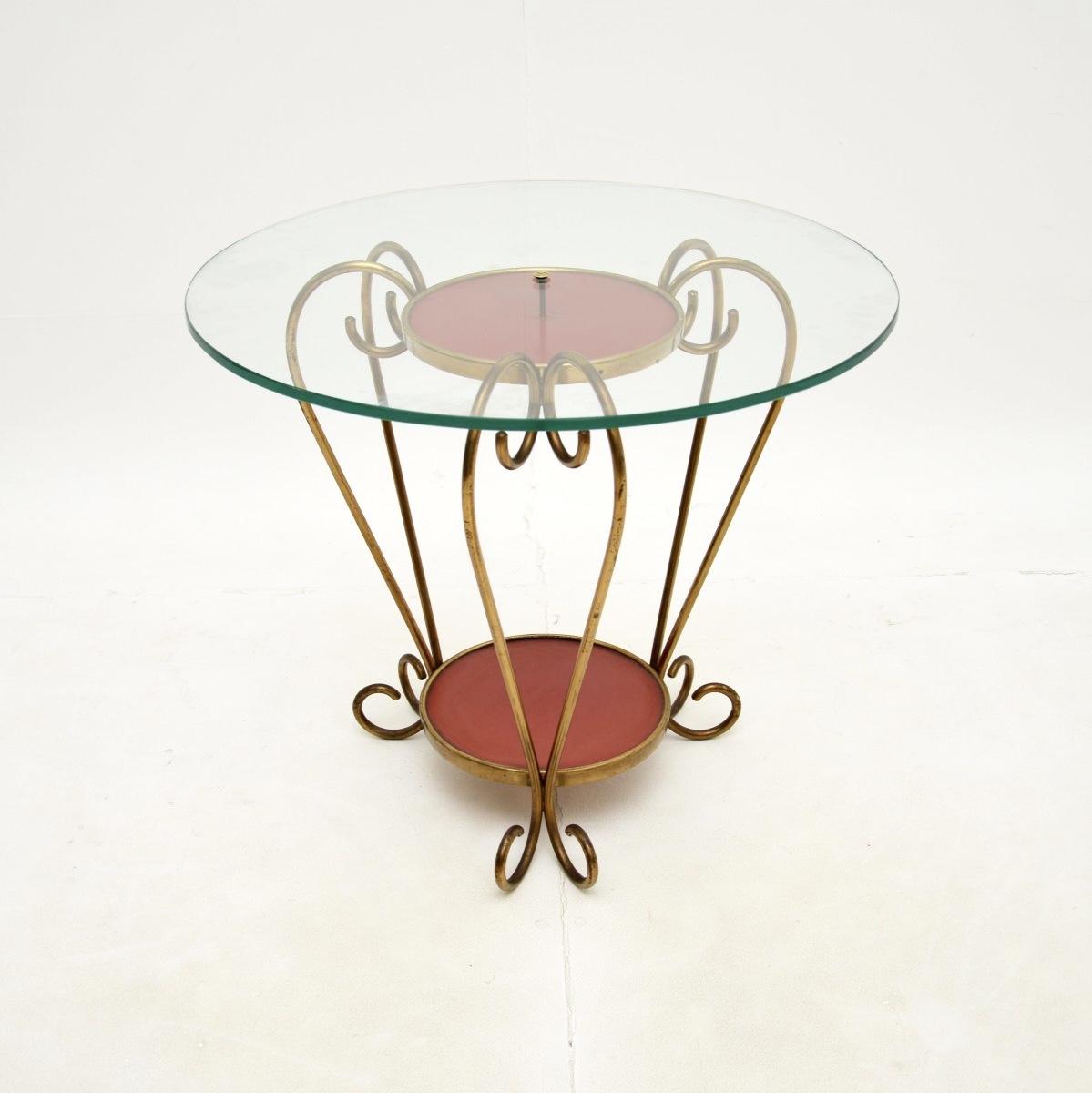 Vintage Italian Brass and Glass Coffee / Occasional Table (1 of 4)