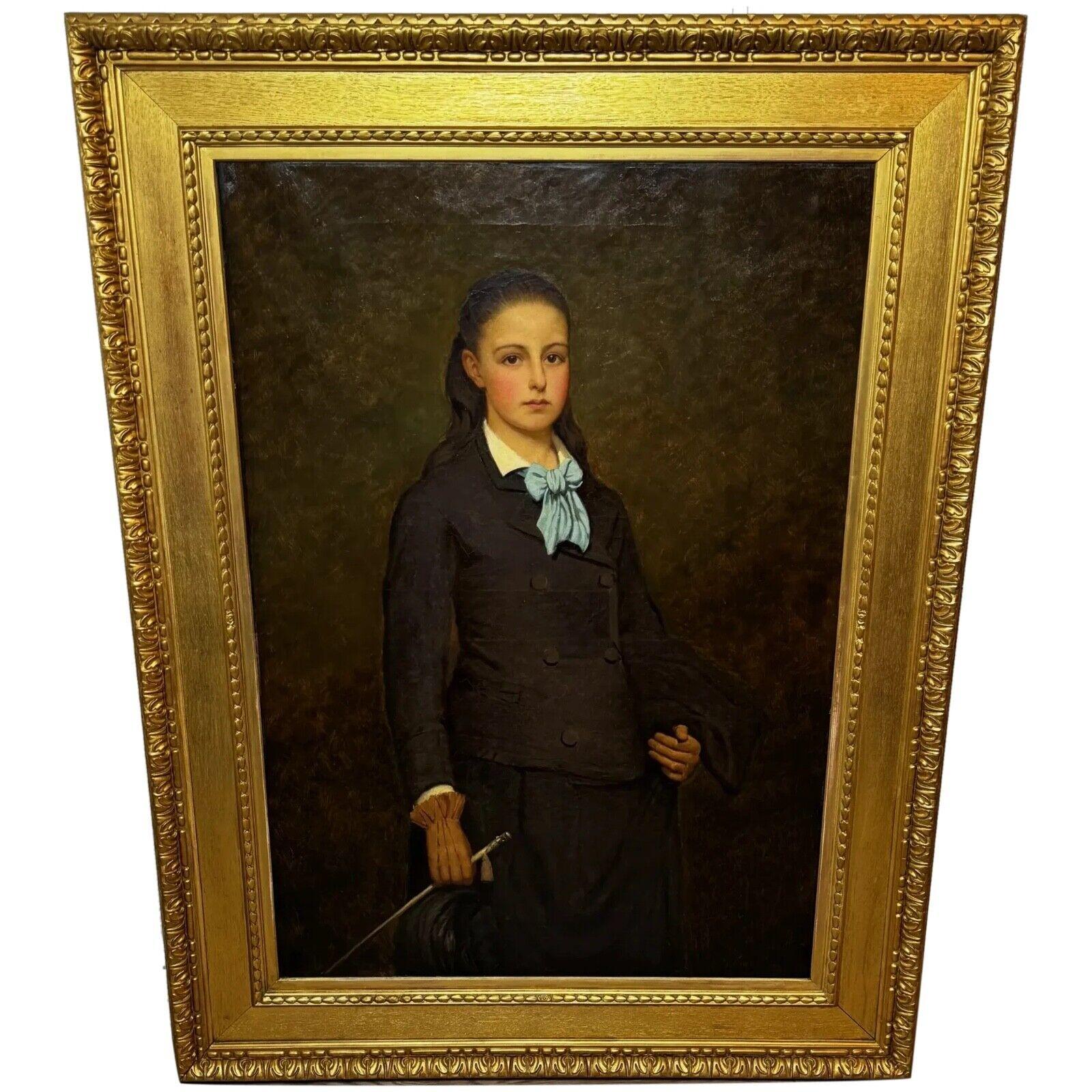Equestrian Oil Portrait Young Lady, Believed to be Miss Beatrice Mary Clifford (b.1861), Aged 14 Attributed to Alexander Maclean (1 of 24)