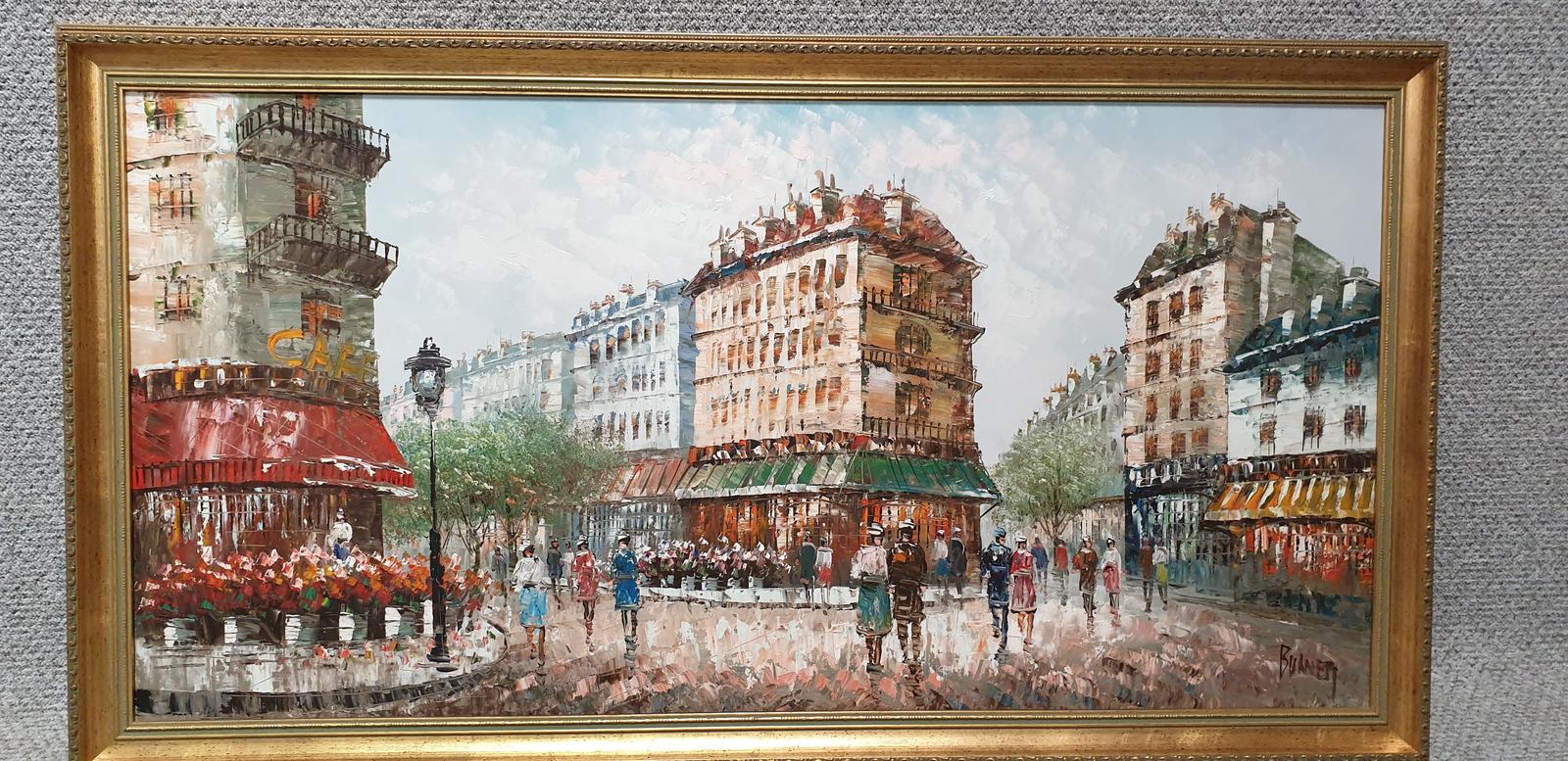 Large French Scene Oil Painting 'Burnett' (1 of 1) Large French Scene Oil Painting 'Burnett' (1 of 1)