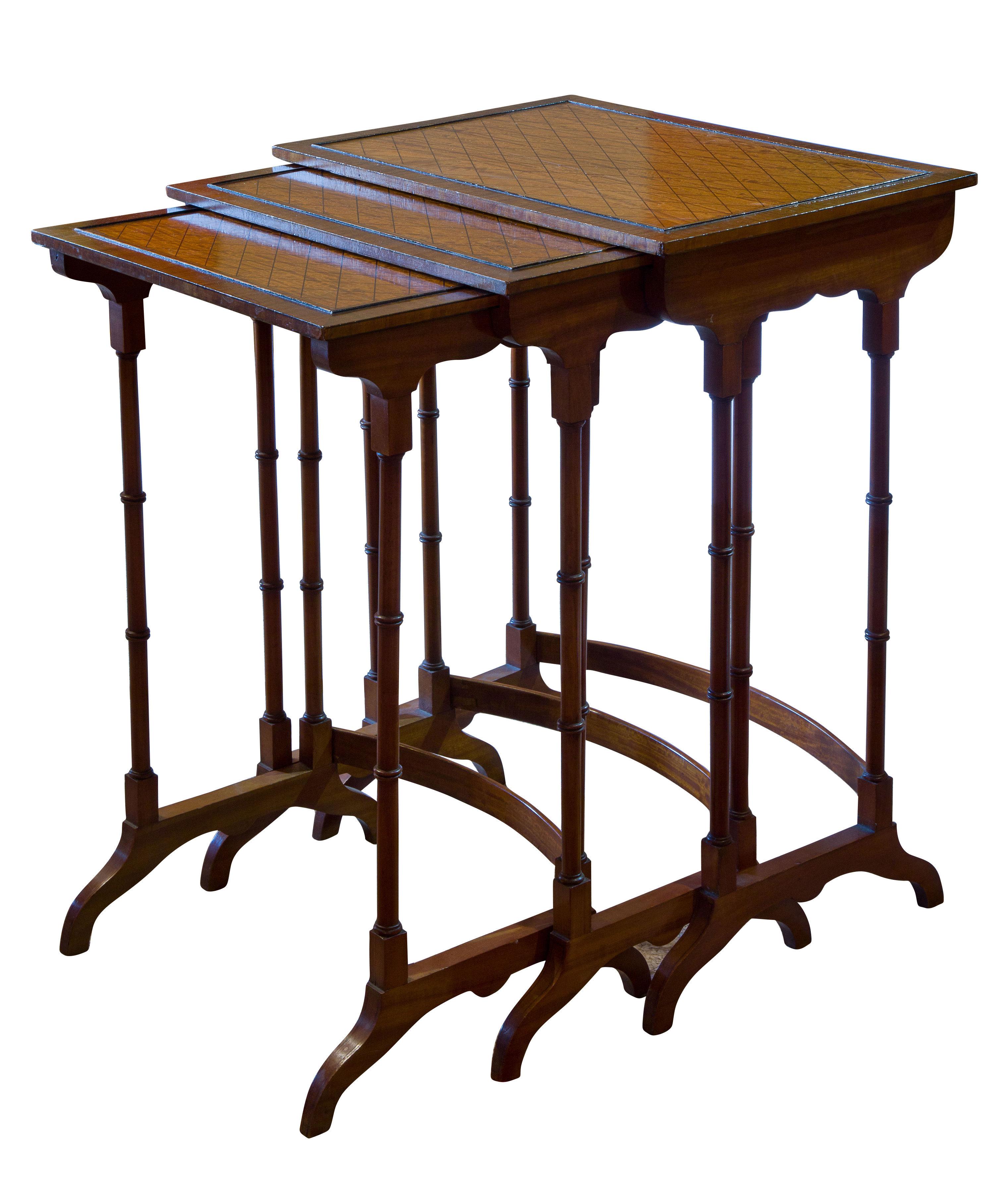 A nest of three mahogany tables c1900 (1 of 1) A nest of three mahogany tables c1900 (1 of 1)