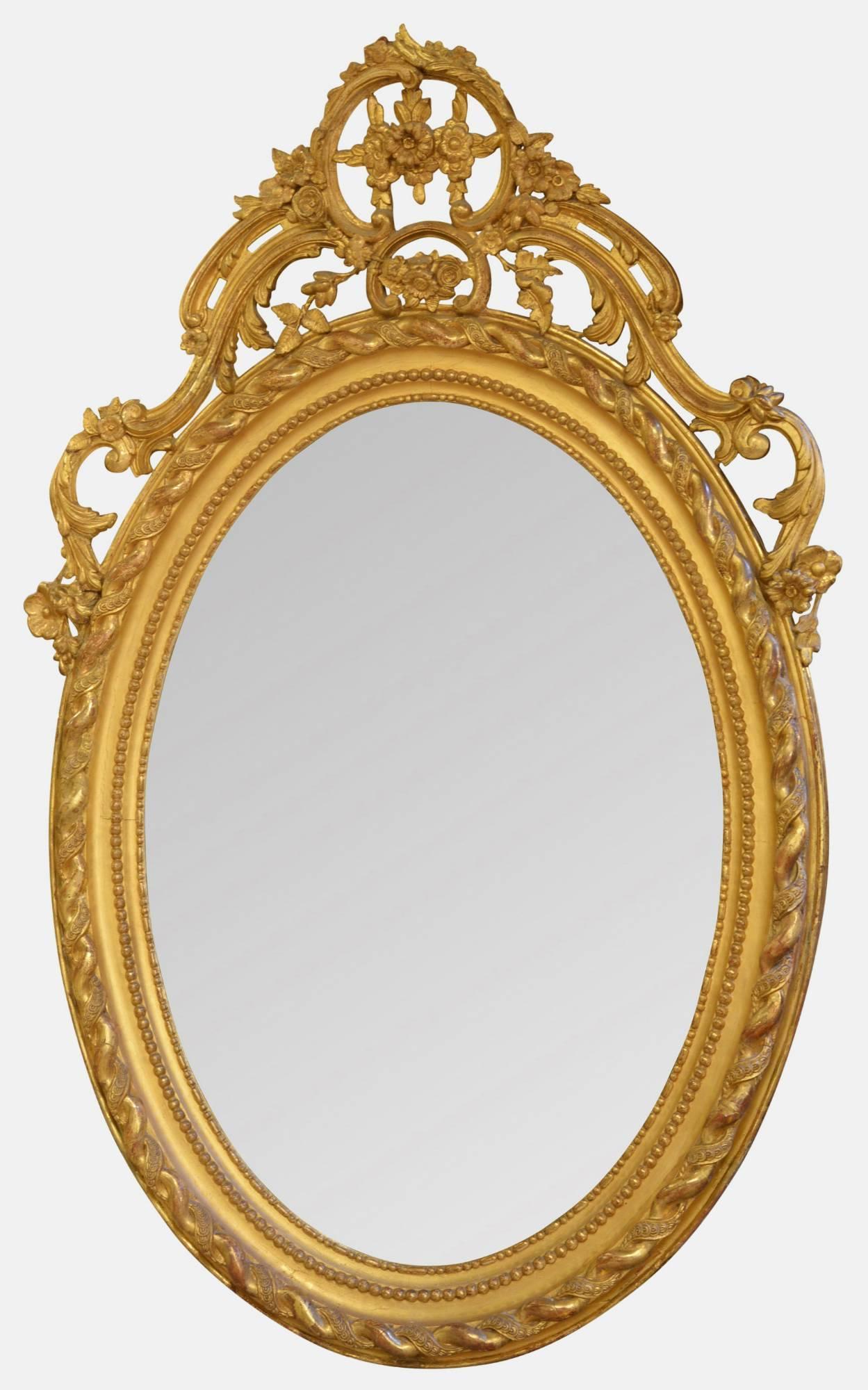 Large Oval Gilded Napoleon III Mirror (1 of 1) Large Oval Gilded Napoleon III Mirror (1 of 1)