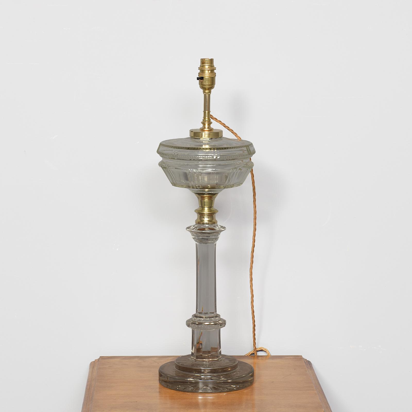 Converted Victorian Brass & Glass Oil Lamp (1 of 6) Converted Victorian Brass & Glass Oil Lamp (1 of 6)