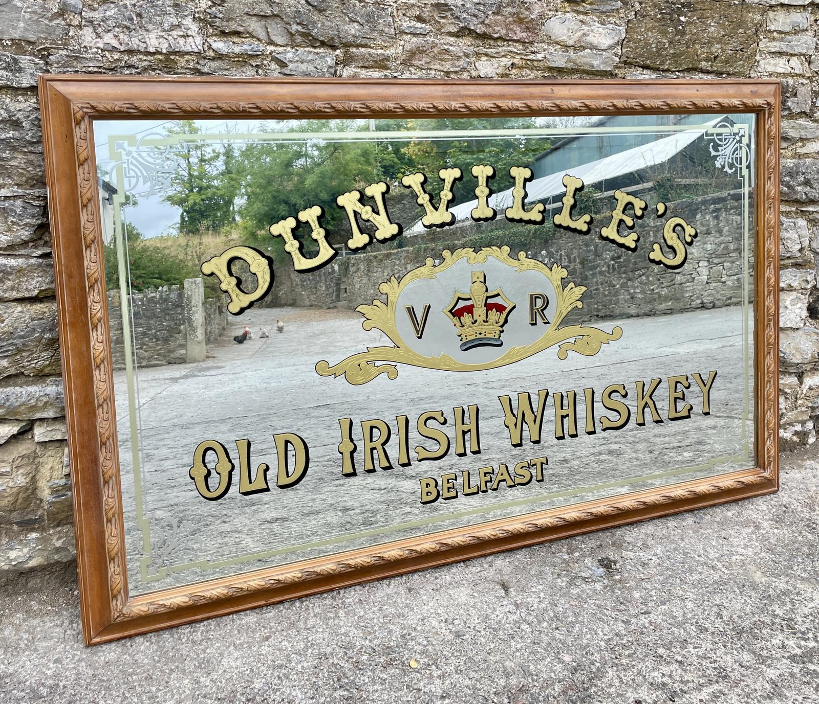 Large Dunville's Irish Whiskey Advertising Mirror (1 of 14)