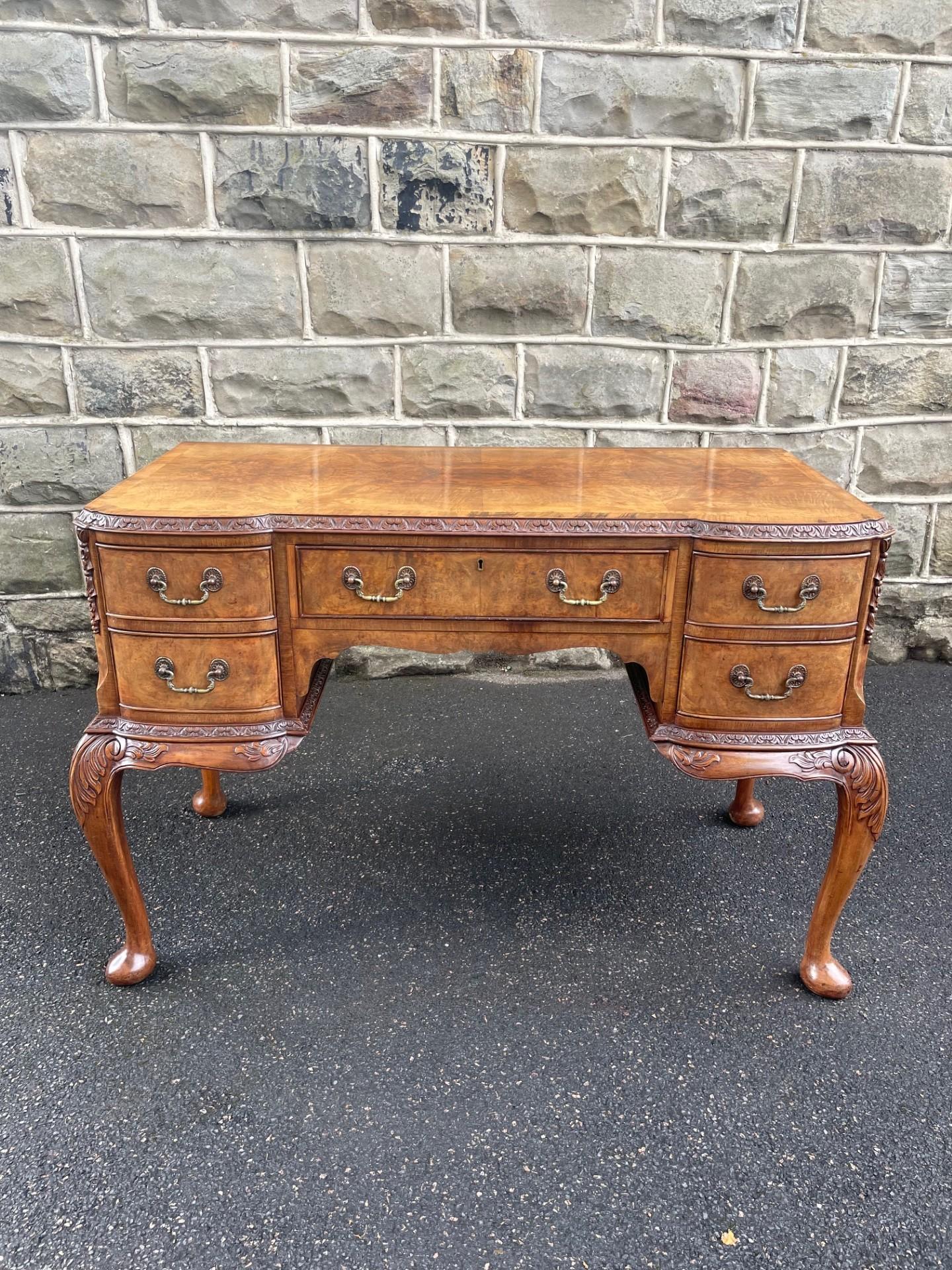 Antique Burr Walnut Writing Table Desk (1 of 13)