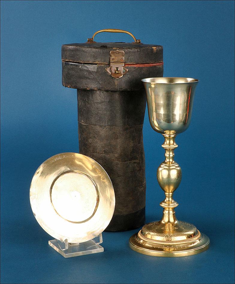 Antique Bronze & Silver Chalice with Paten & Case - France 1913 (1 of 16) Antique Bronze & Silver Chalice with Paten & Case - France 1913 (1 of 16)