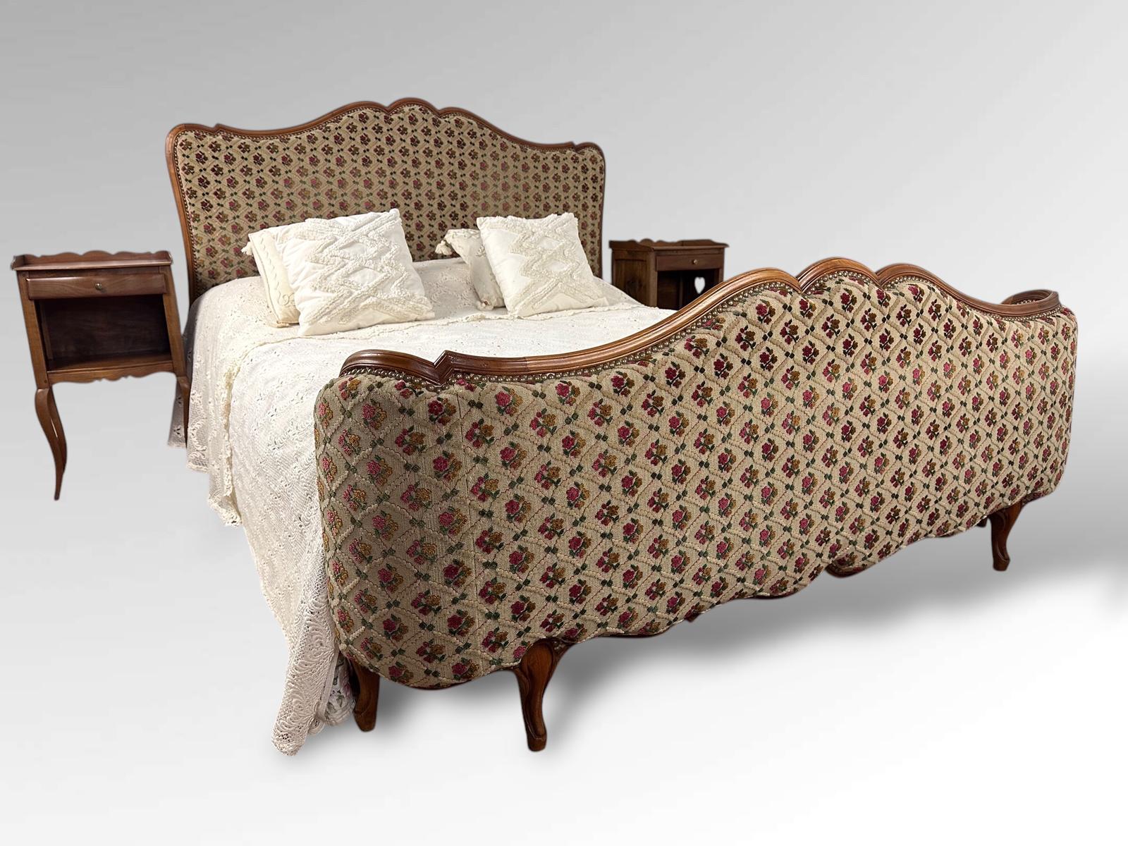 Vintage French Demi Corbeille Upholstered Bed Frame (1 of 16) Vintage French Demi Corbeille Upholstered Bed Frame (1 of 16)