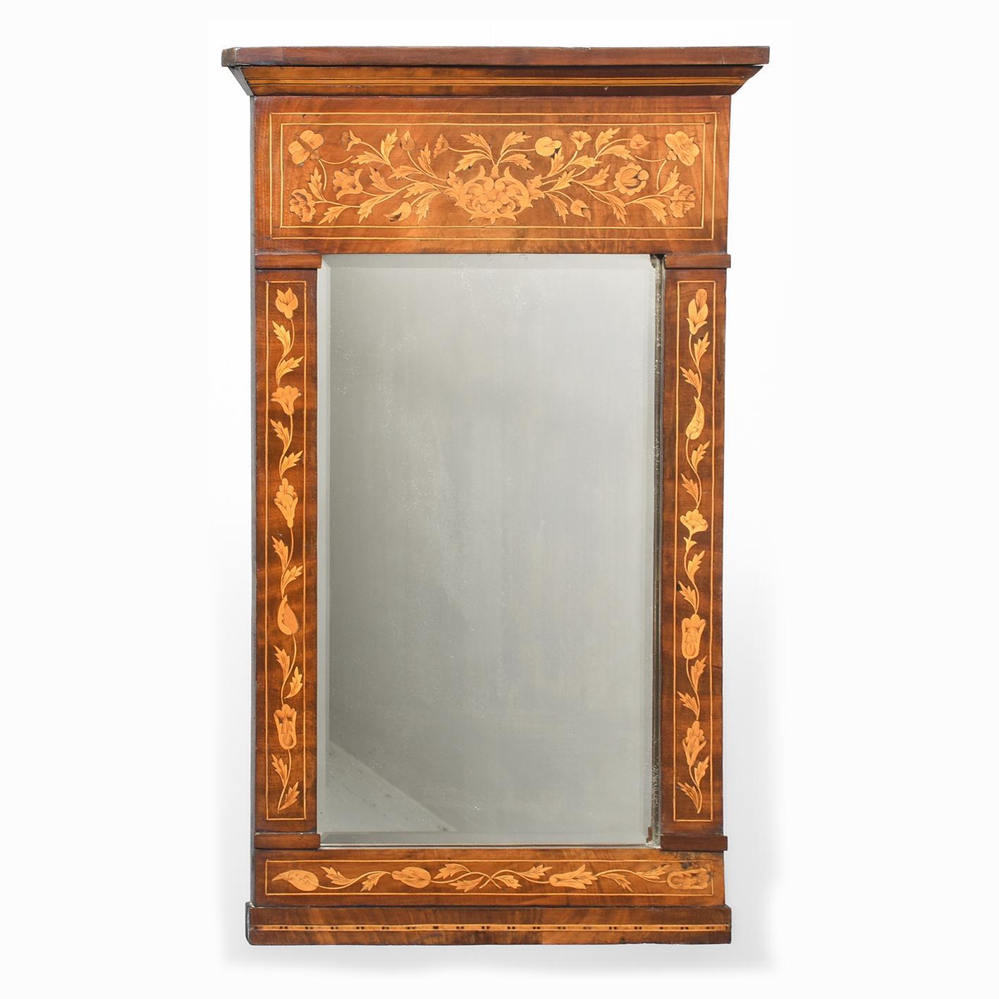 Dutch Marquetry Inlaid Mahogany Wall Mirror (1 of 5) Dutch Marquetry Inlaid Mahogany Wall Mirror (1 of 5)