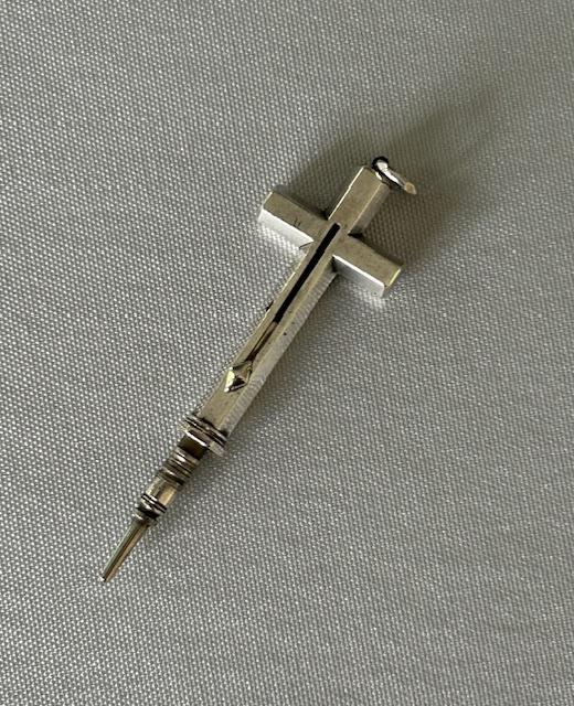 Sampson Morden Victorian Silver Cross / Pencil Pendant Necklace (1 of 10)