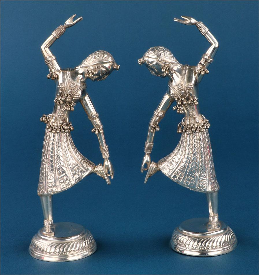 Pair of Indian Dancer Sculptures in 900 Silver 1960s (1 of 24) Pair of Indian Dancer Sculptures in 900 Silver 1960s (1 of 24)