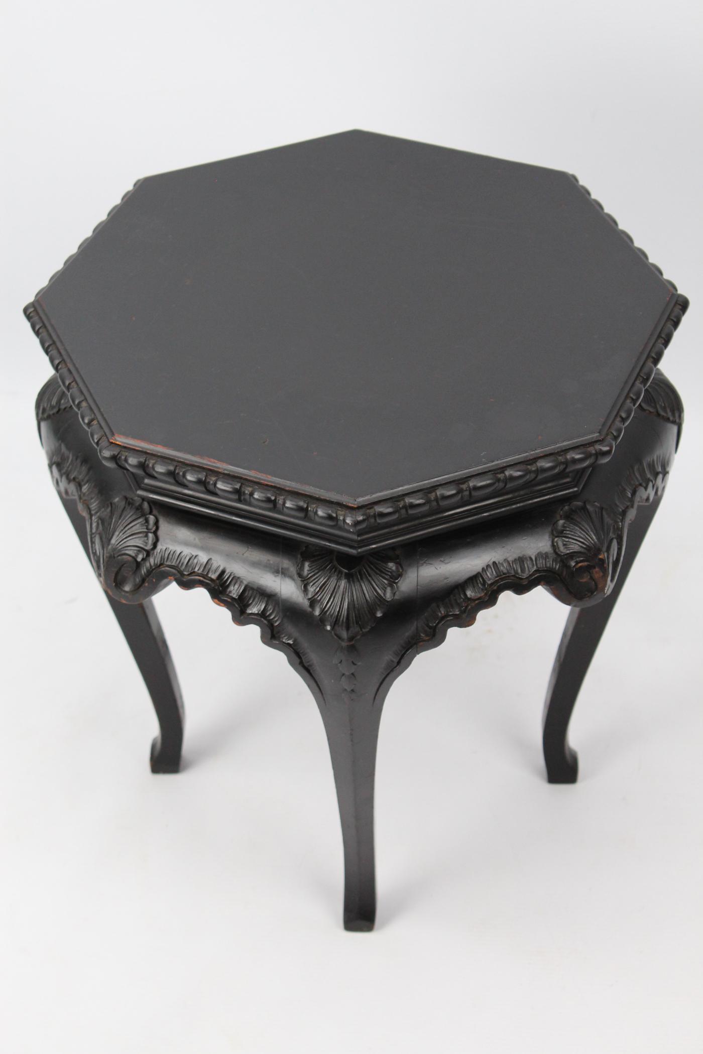 Small Antique Ebonised Chinese Coffee Table / Plant Stand (1 of 13) Small Antique Ebonised Chinese Coffee Table / Plant Stand (1 of 13)