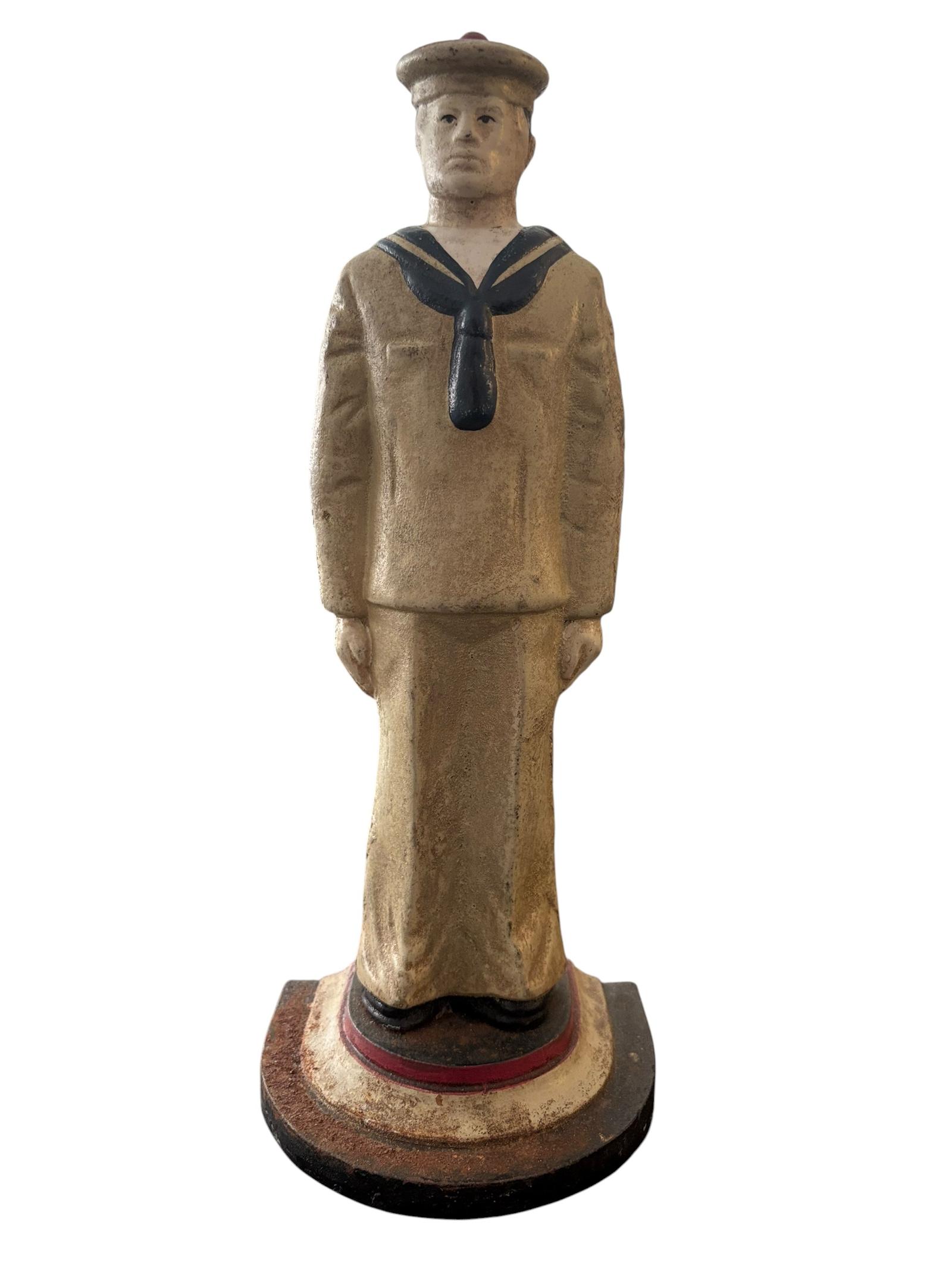 Rare American Painted Cast Iron Sailor Doorstop - Attributed to Littco (1 of 10) Rare American Painted Cast Iron Sailor Doorstop - Attributed to Littco (1 of 10)