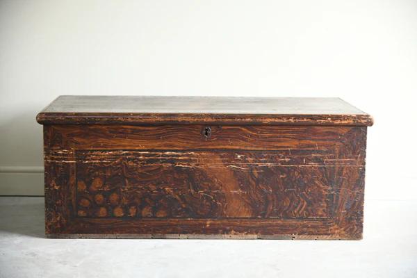 Antique Scumbled Pine Trunk (1 of 11)