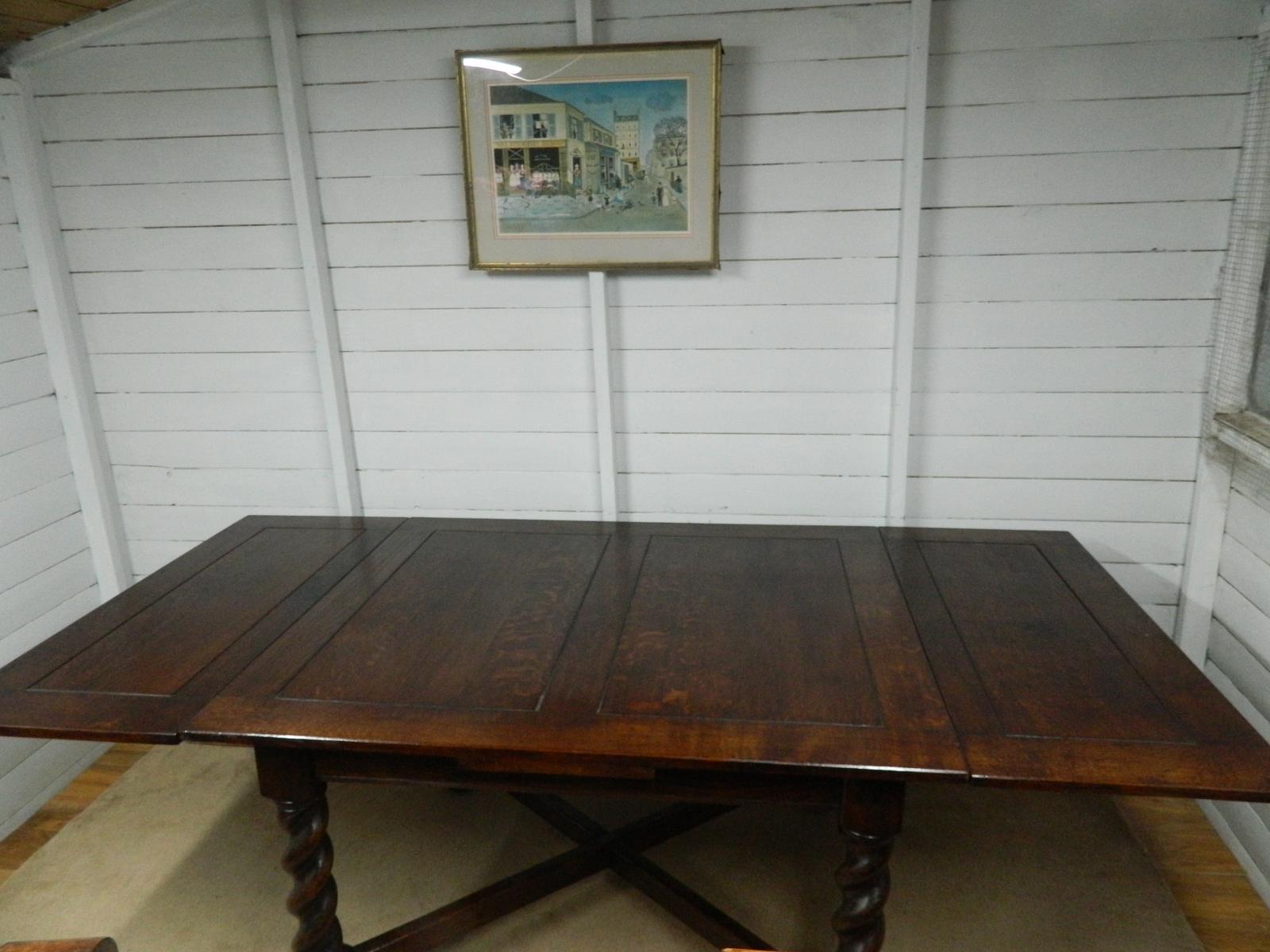 Oak Barley Twist Draw Leaf Extending Table (1 of 11)