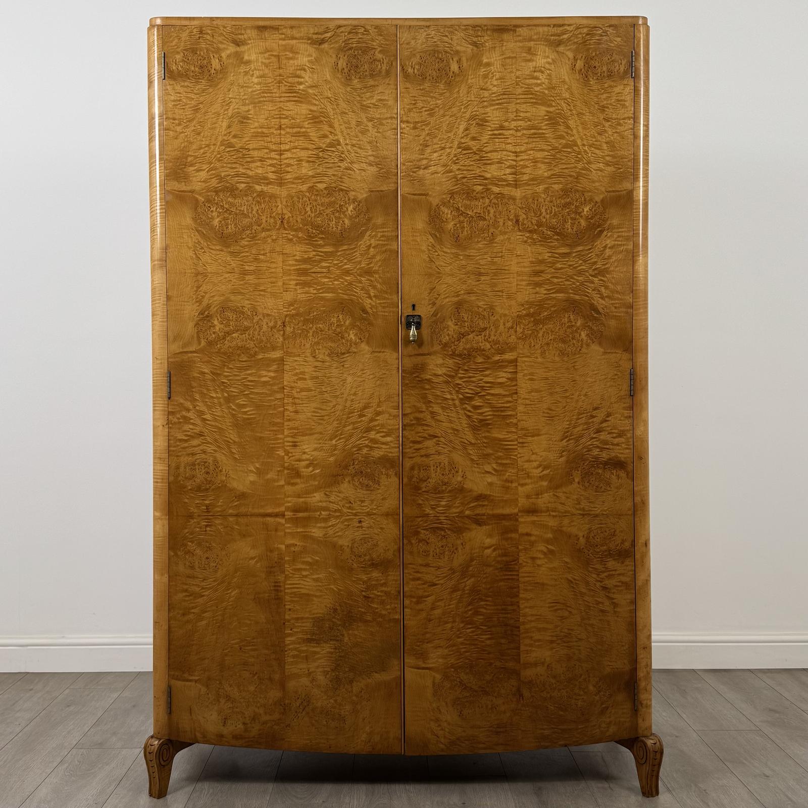 Antique 20th Century Art Deco Wardrobe in Burr Walnut (1 of 10) Antique 20th Century Art Deco Wardrobe in Burr Walnut (1 of 10)