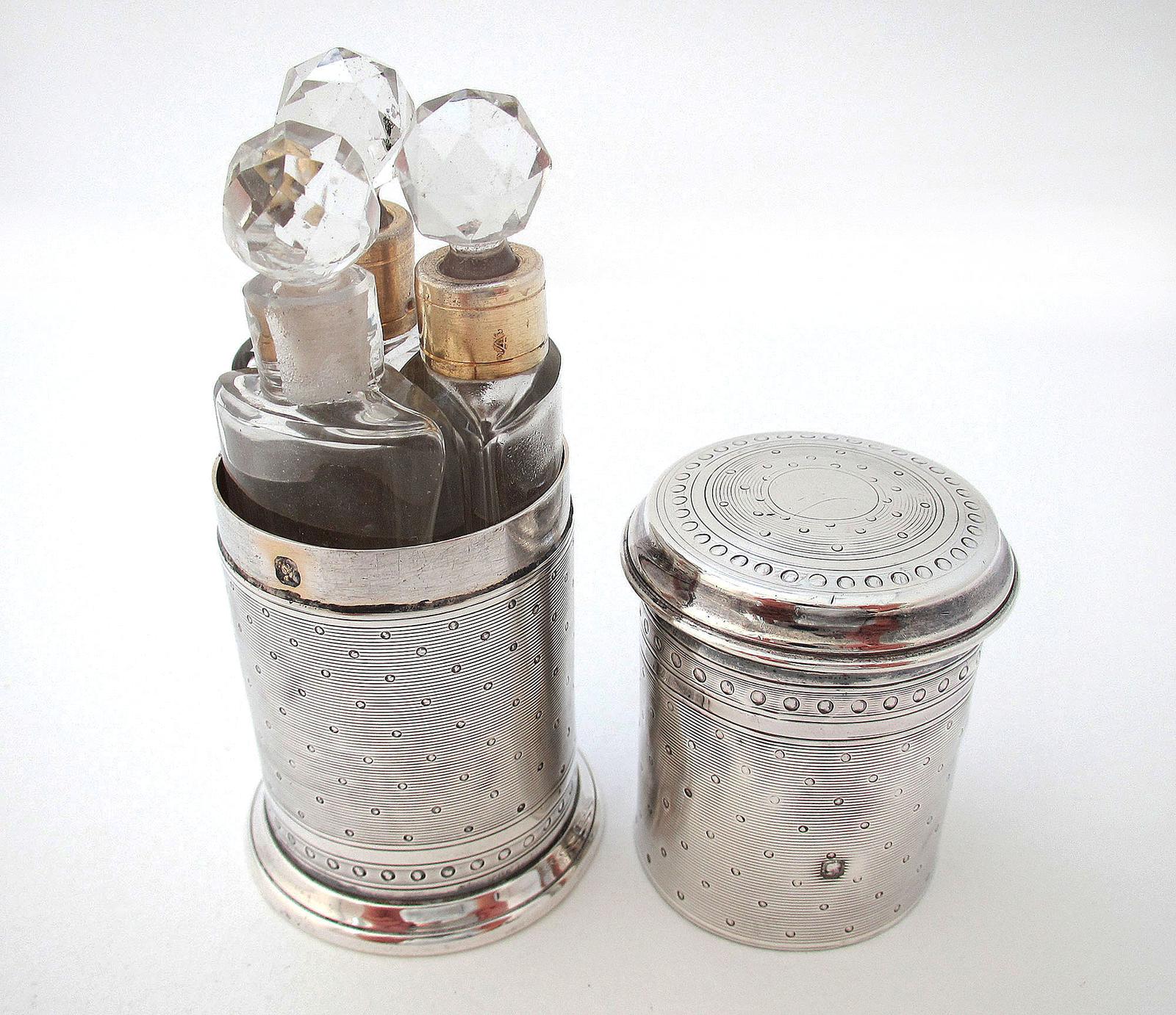 Antique French Solid Sterling Silver Triple Scent Perfume Bottle Case Jar Box (1 of 11) Antique French Solid Sterling Silver Triple Scent Perfume Bottle Case Jar Box (1 of 11)