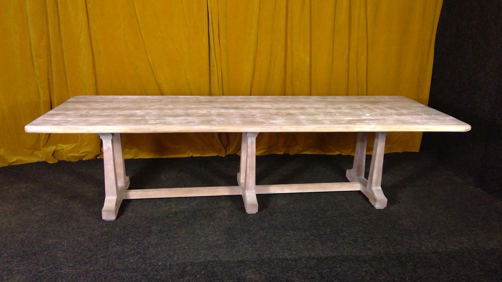 Rare Designer Arts & Crafts Limed Oak Refectory Table (1 of 14)