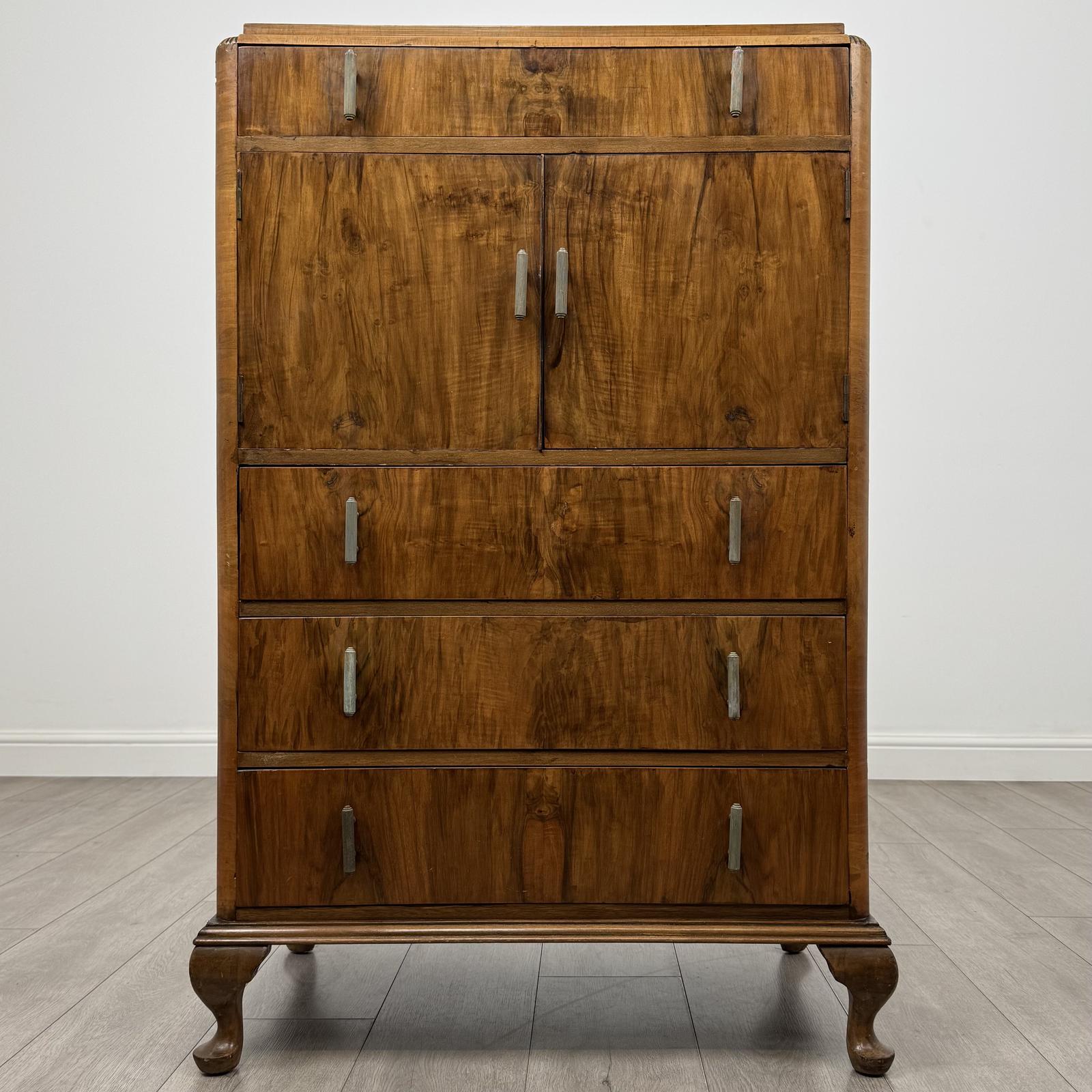 Vintage 20th Century Cupboard In Figured Walnut (1 of 12) Vintage 20th Century Cupboard In Figured Walnut (1 of 12)