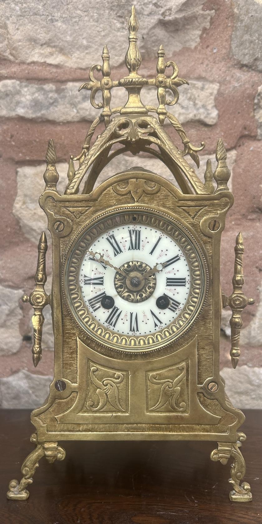 Impressive French Ormolu Gothic Style Mantel Clock – ca 1890 (1 of 12) Impressive French Ormolu Gothic Style Mantel Clock – ca 1890 (1 of 12)
