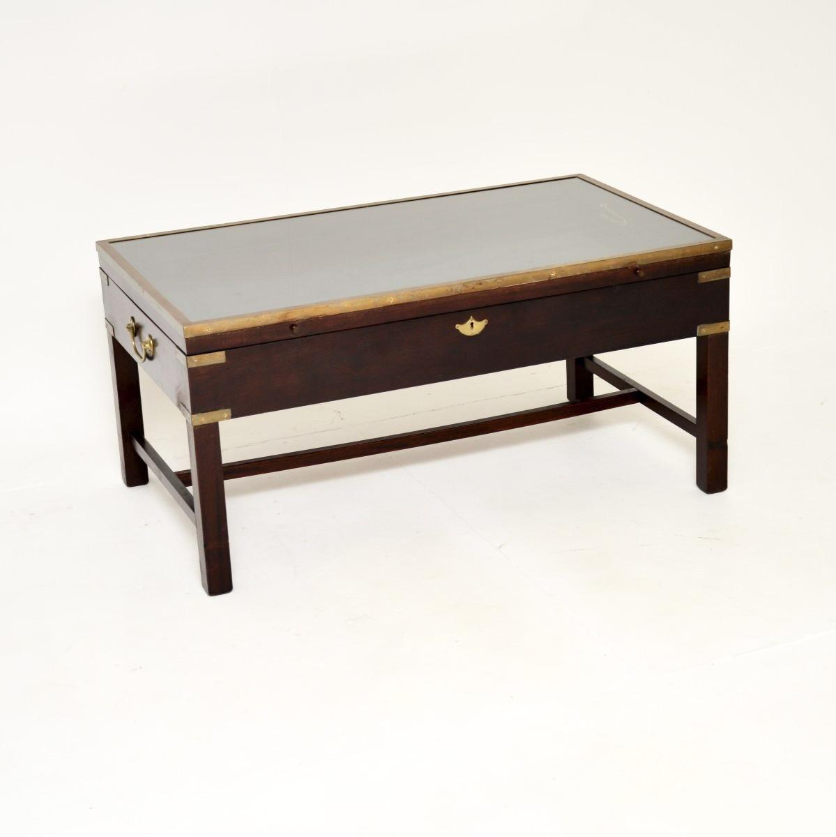 Military Campaign Style Mahogany Coffee / Display Table (1 of 9)