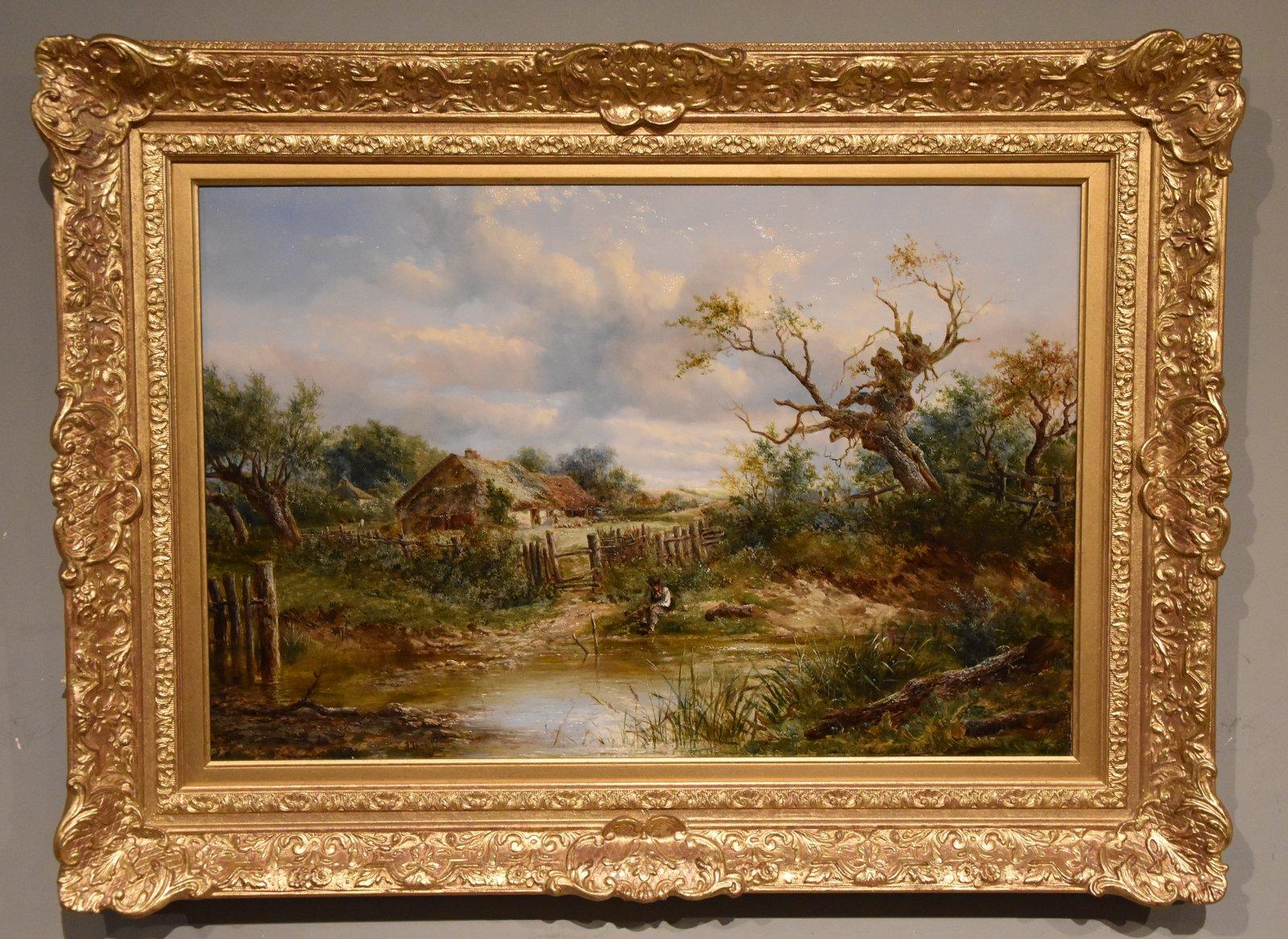 Oil Painting by Joseph Thors - A Quiet Day by The River (1 of 5)
