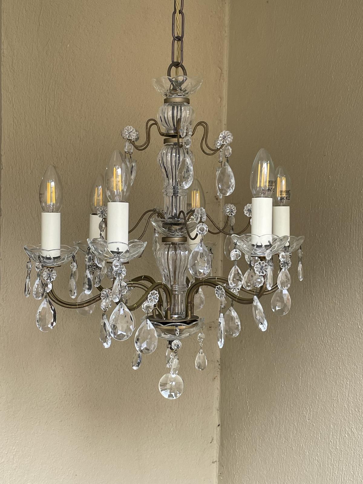Early 20th Century French Gilded Crystal Chandelier (1 of 4) Early 20th Century French Gilded Crystal Chandelier (1 of 4)