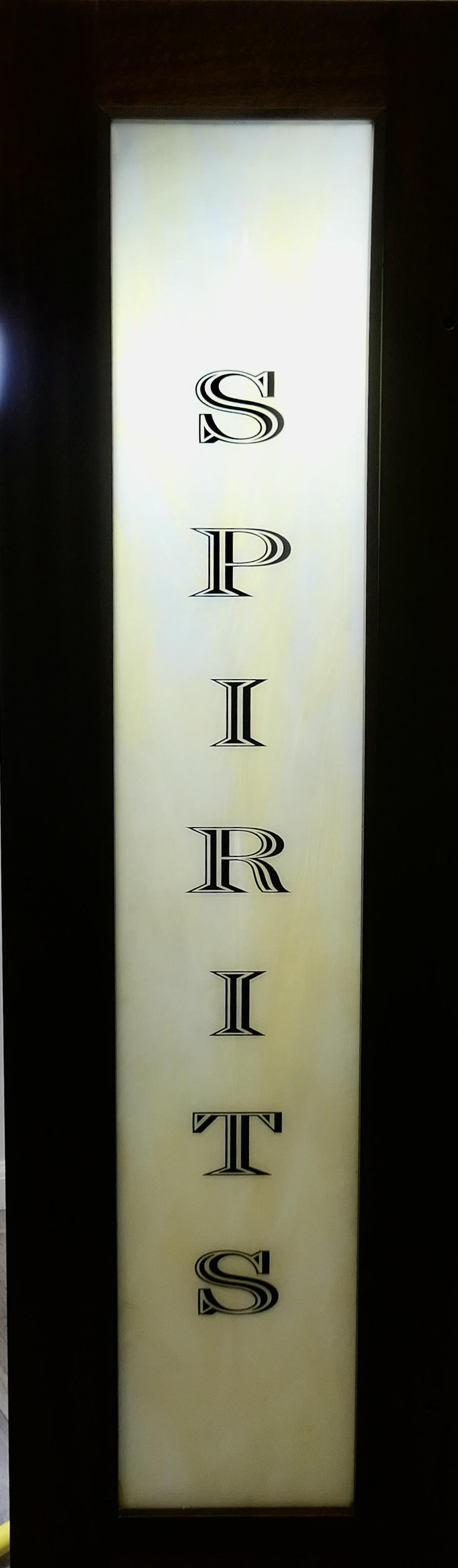 Full Length Opaline Glass Bar Sign, Spirits (1 of 6)