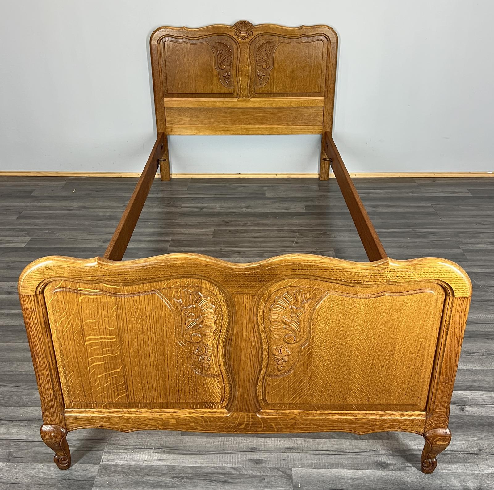 Bed Frame Vintage French Louis Style Single Oak Carved LOT 4071 (1 of 7)