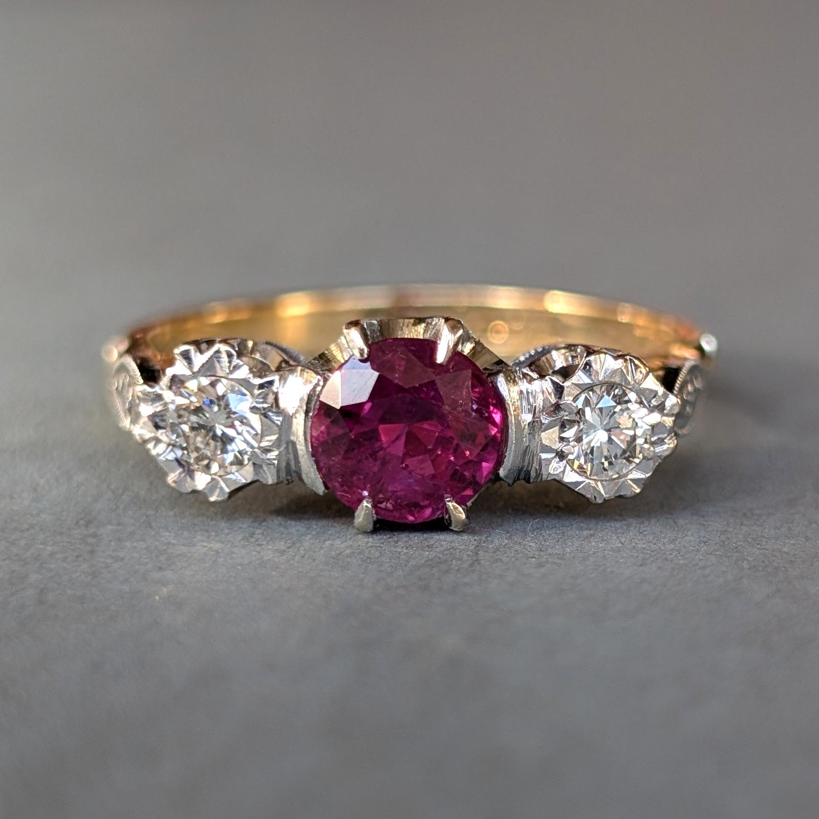 Art Deco 18ct Gold Platinum Ruby Diamond Ring (1 of 12) Art Deco 18ct Gold Platinum Ruby Diamond Ring (1 of 12)