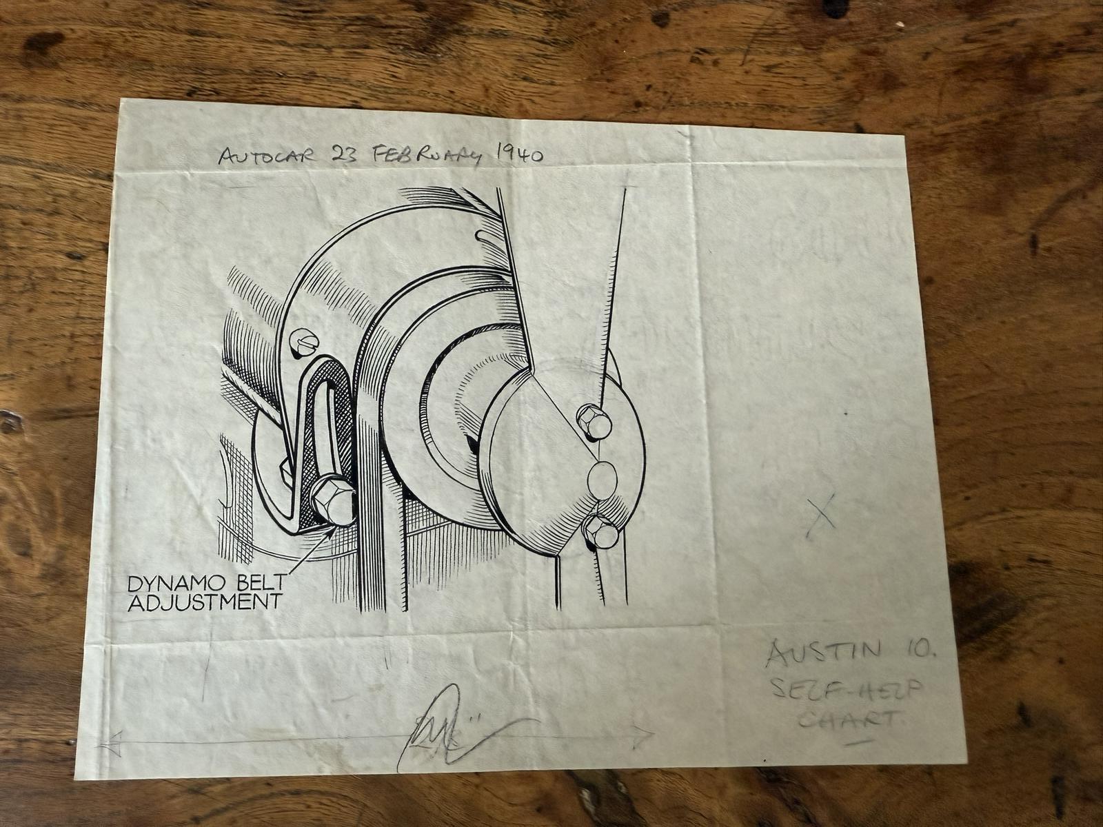 Vintage 1940's Autocar Original Artwork for Austin A10 (1 of 8) Vintage 1940's Autocar Original Artwork for Austin A10 (1 of 8)