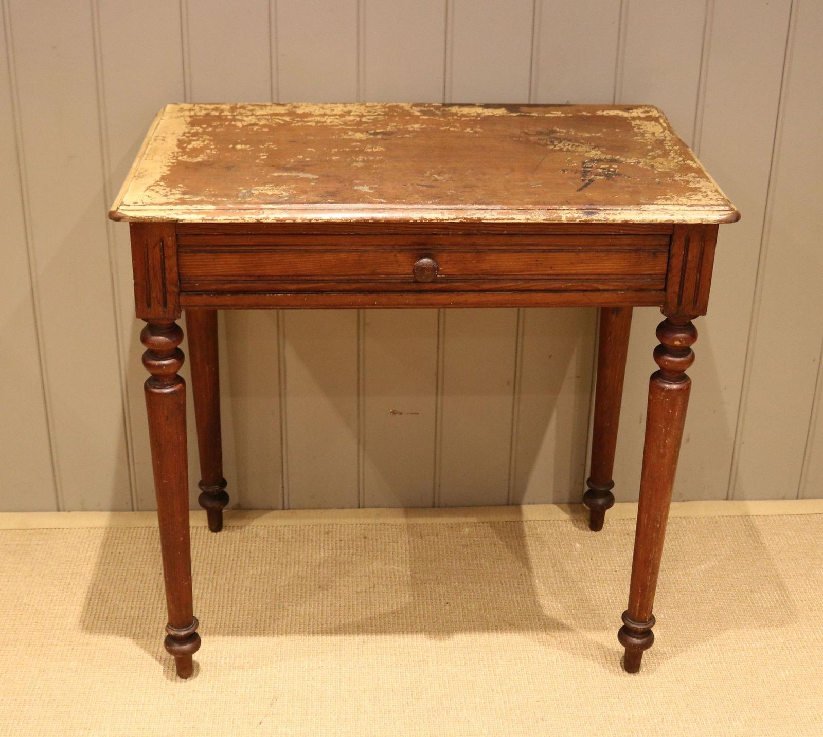 Late 19th Century French Pitch Pine Side Table (1 of 8)
