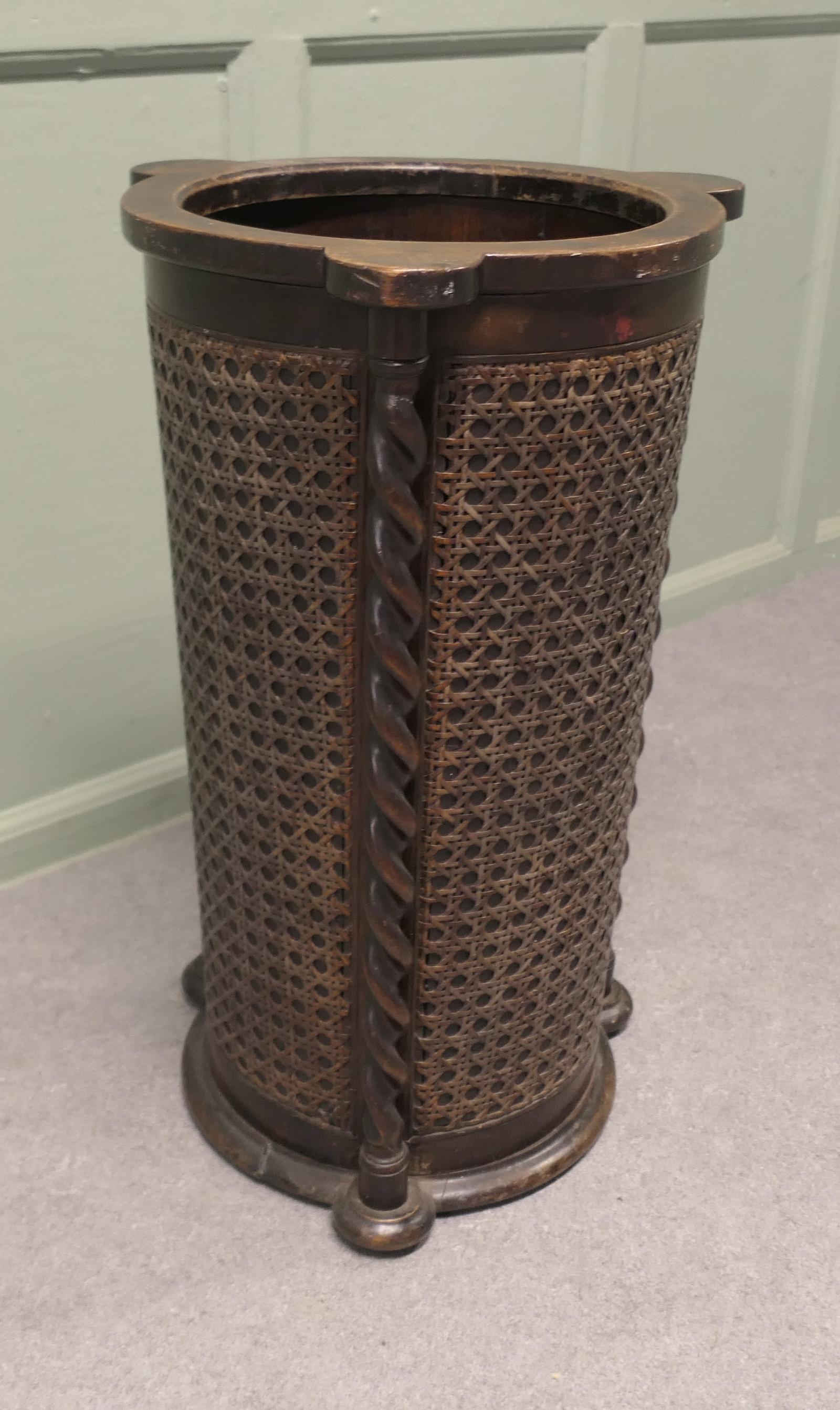 Large Country House Stick Stand, Barley Twist & Bergere (1 of 6)