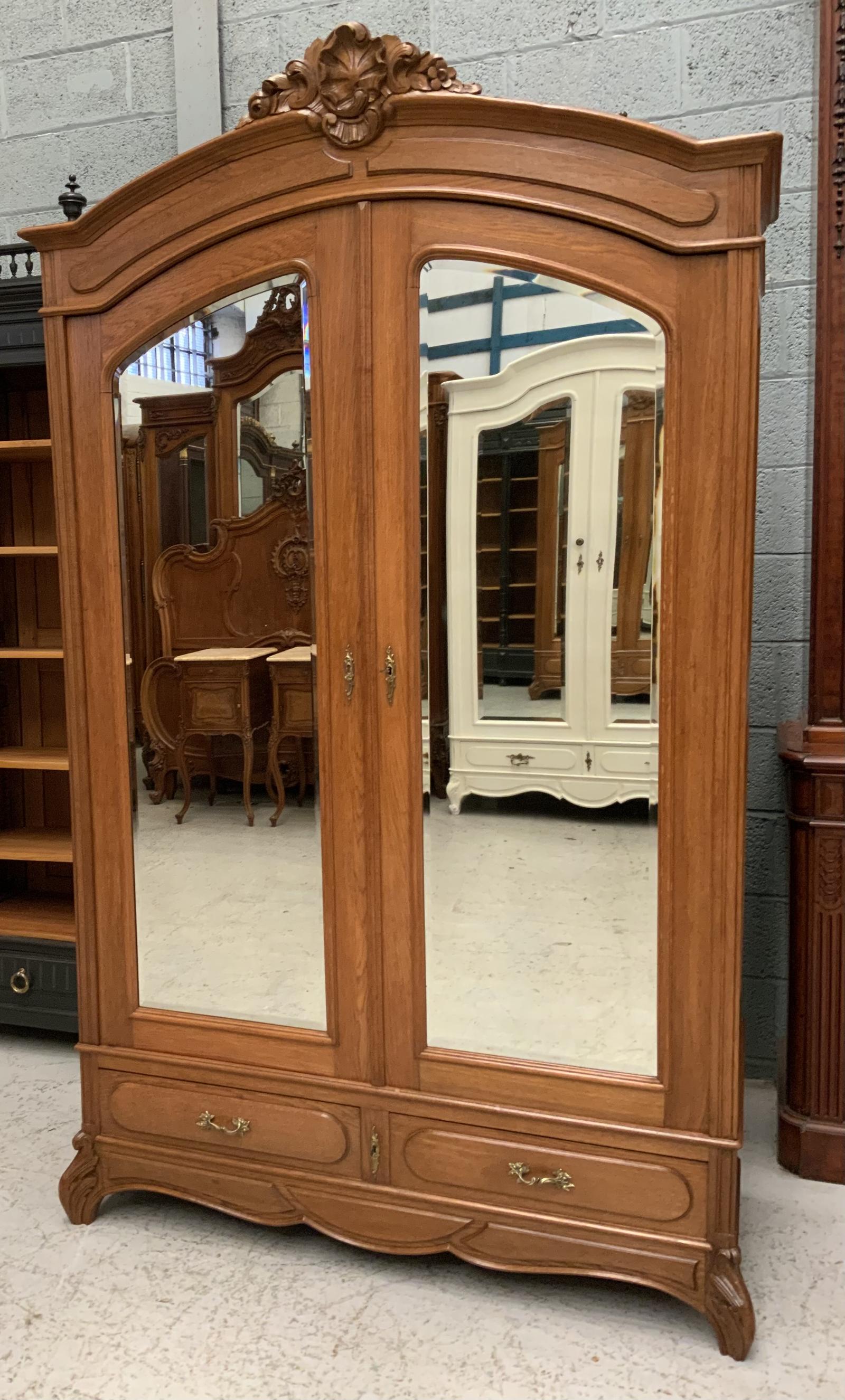 DOUBLE DOOR FRENCH OAK ARMOIRE (1 of 5) DOUBLE DOOR FRENCH OAK ARMOIRE (1 of 5)