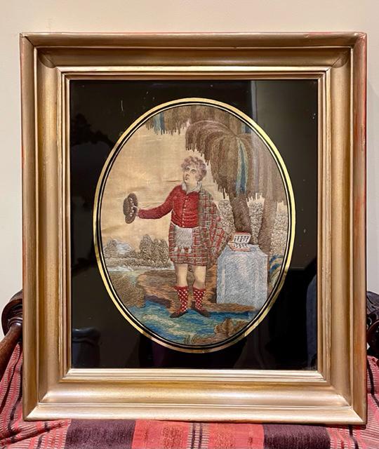 Regency Silk Work Embroidered Picture of "Robbie Burns" (1 of 16) Regency Silk Work Embroidered Picture of "Robbie Burns" (1 of 16)