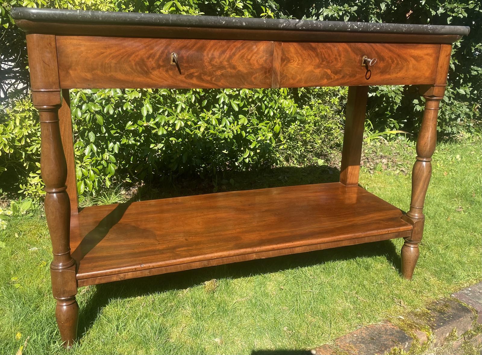 Large Marble Topped Console Table (1 of 7)