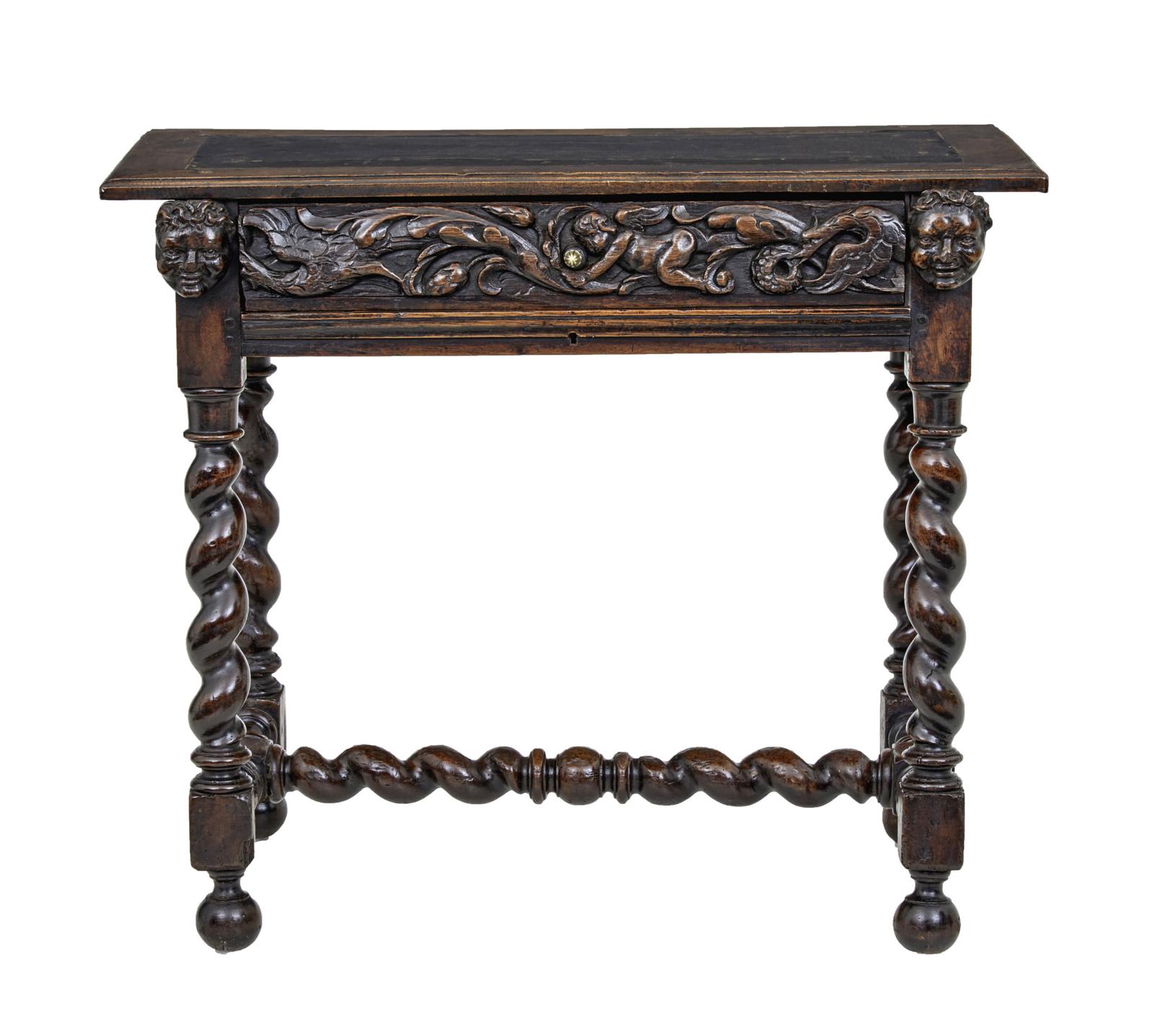 Early 19th Century Flemish Carved Walnut Side Table (1 of 10)