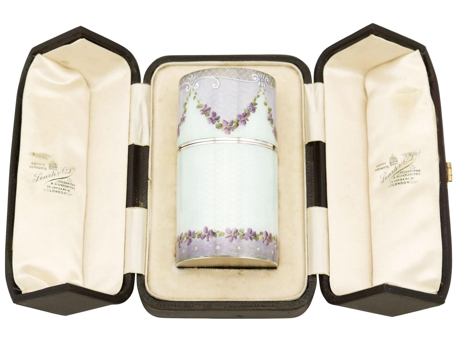 Antique George V Sterling Silver, Enamel & Glass Scent Bottles 1912 (1 of 19)