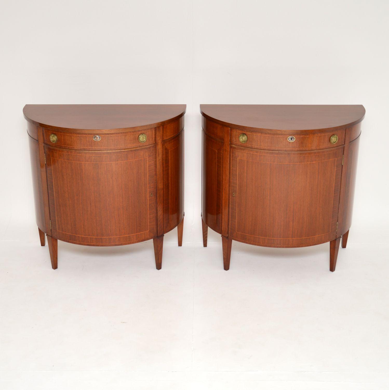 Pair of Sheraton Style Inlaid Mahogany Cabinets (1 of 12) Pair of Sheraton Style Inlaid Mahogany Cabinets (1 of 12)