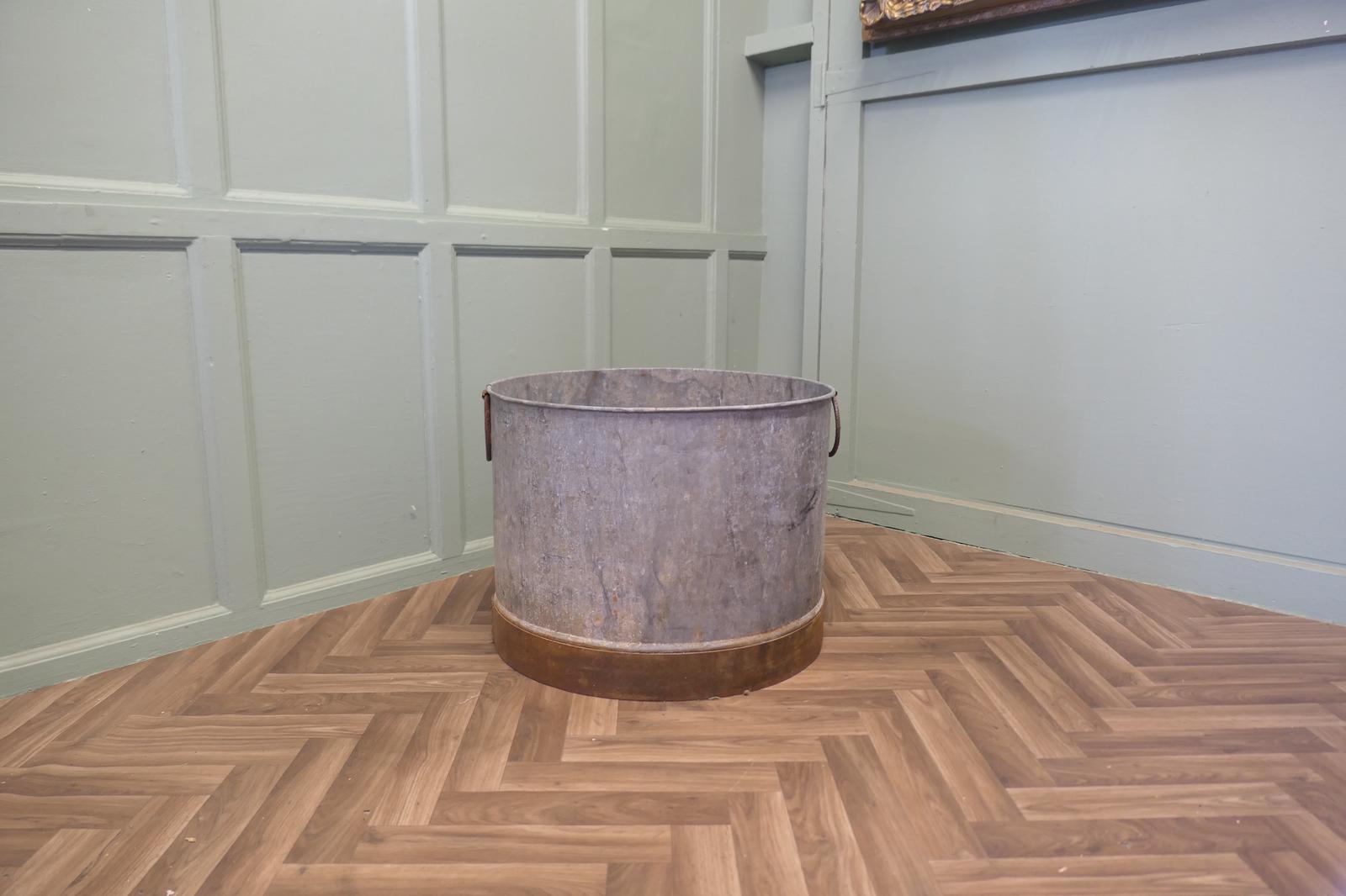 Large Galvanised Steel and Iron Cauldron Log Bin (1 of 5)
