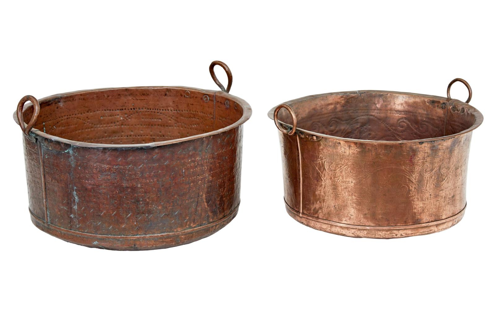 Two 19th Century Victorian Large Copper Cooking Vessels (1 of 5)