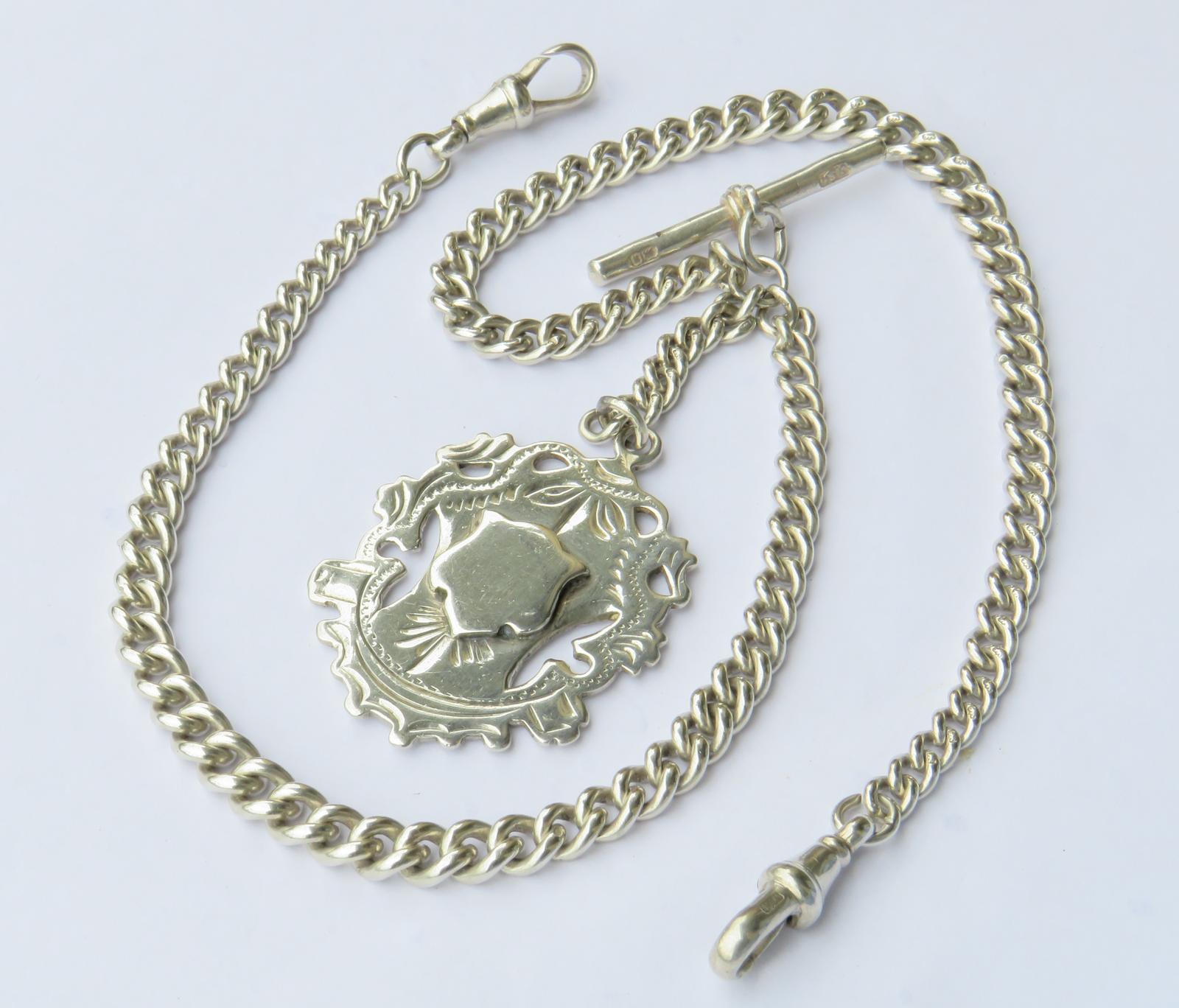 Antique Silver Pocket Watch Albert Chain & Fob (1 of 4) Antique Silver Pocket Watch Albert Chain & Fob (1 of 4)