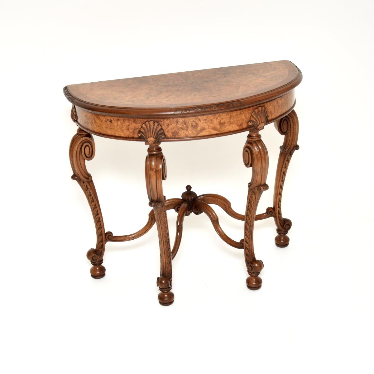 Antique Burr Walnut Console Side Table by Maple & Co (1 of 12)