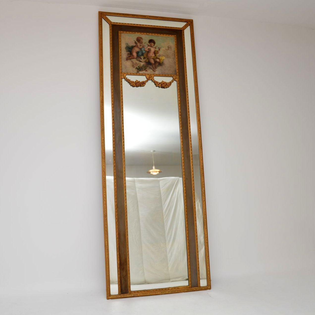 Tall Antique Decorative Giltwood Mirror (1 of 12) Tall Antique Decorative Giltwood Mirror (1 of 12)