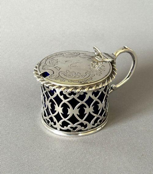 Superb Early Victorian Drum Silver Mustard Pot (1 of 12)