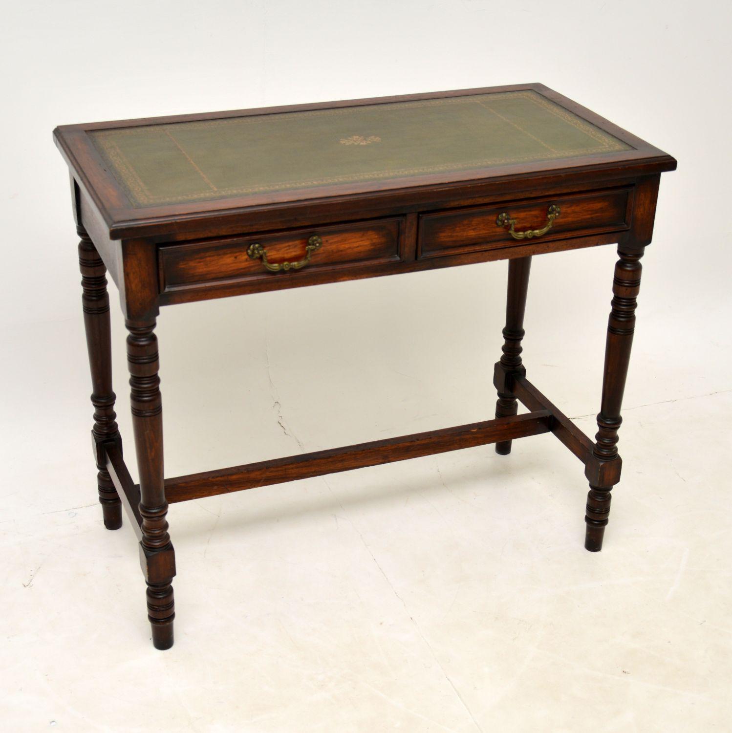 Antique Leather Top Oak Writing Table / Desk (1 of 10) Antique Leather Top Oak Writing Table / Desk (1 of 10)